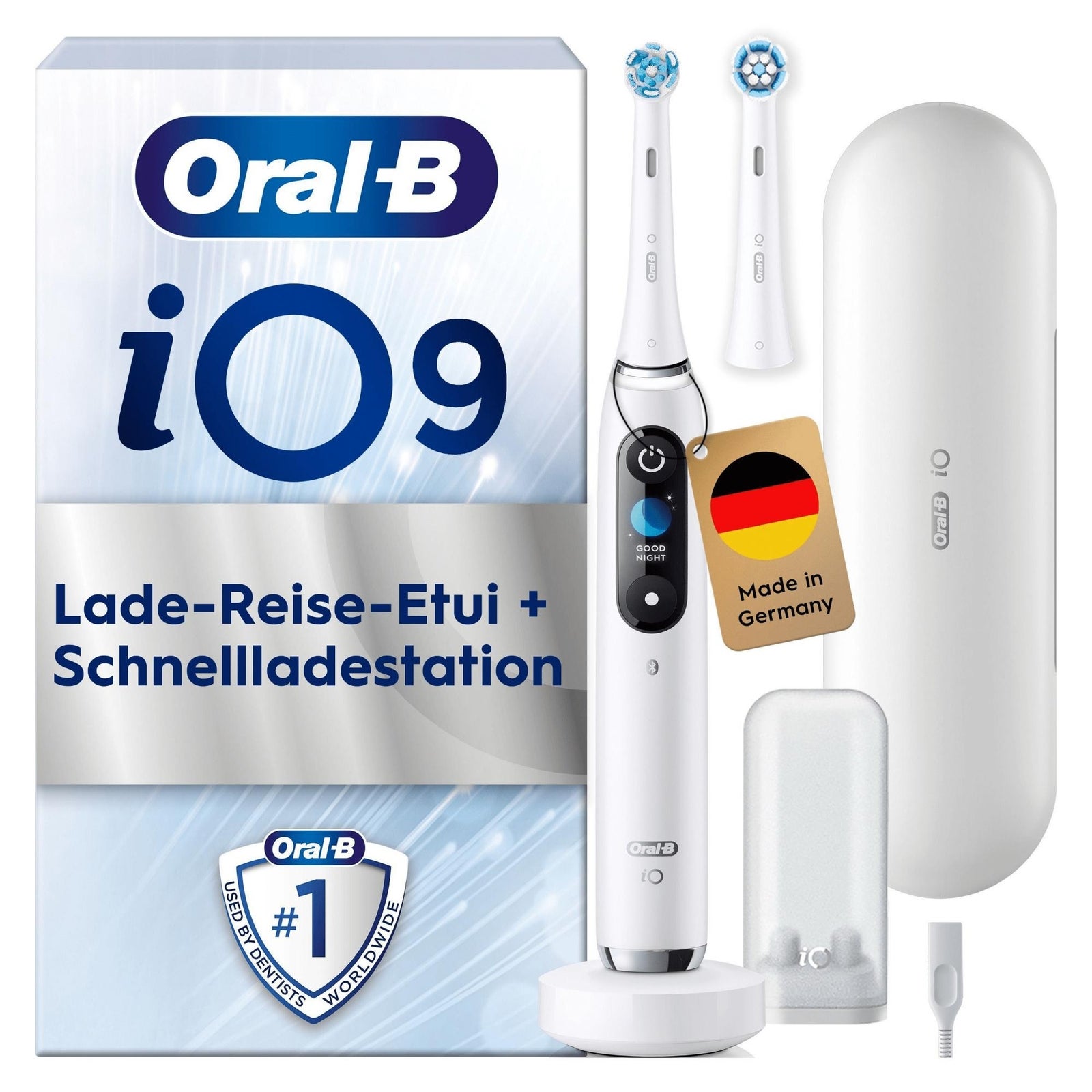 Oral-B Weiß Alabaster Elektrische Zahnbürste "Oral-B Io Series 9" 2 Stk. Aufsteckbürsten 7 Putzmodi Für Zahnpflege 3D-Analyse Farbdisplay & Lade-Reiseetui von Baur - Bild 12
