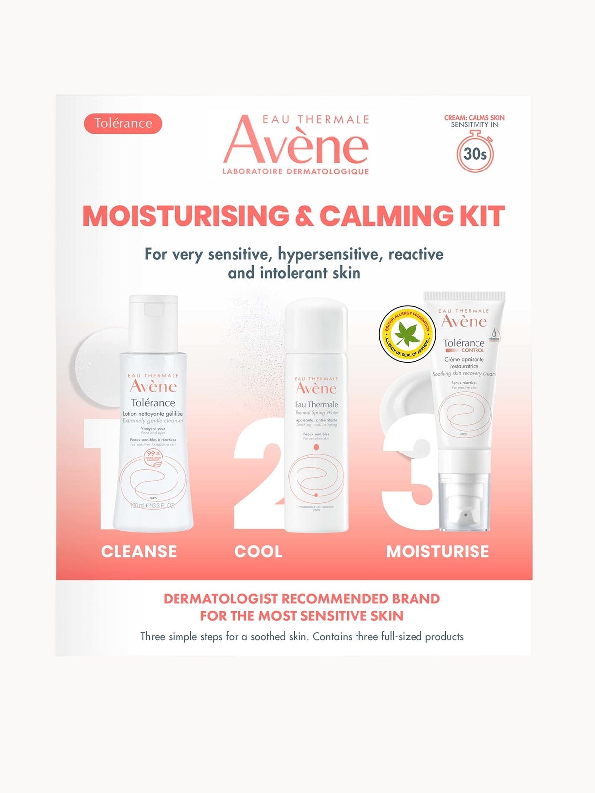 Avène Moisturising And Calming 3-Step Routine For Very Sensitive Skin