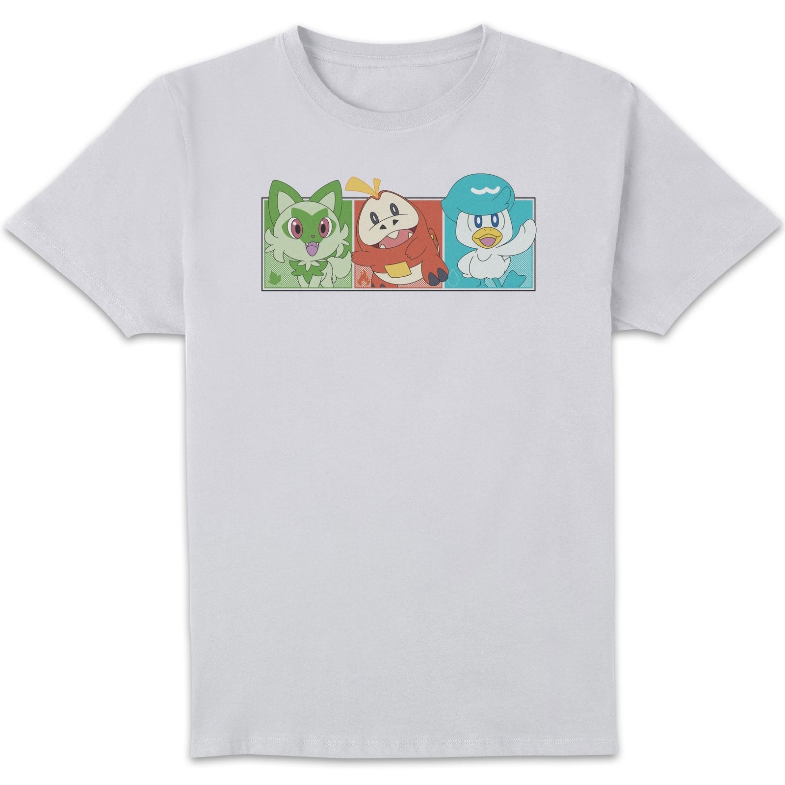 Pokemon 1st Starters Panels Unisexe T-shirt - Blanc