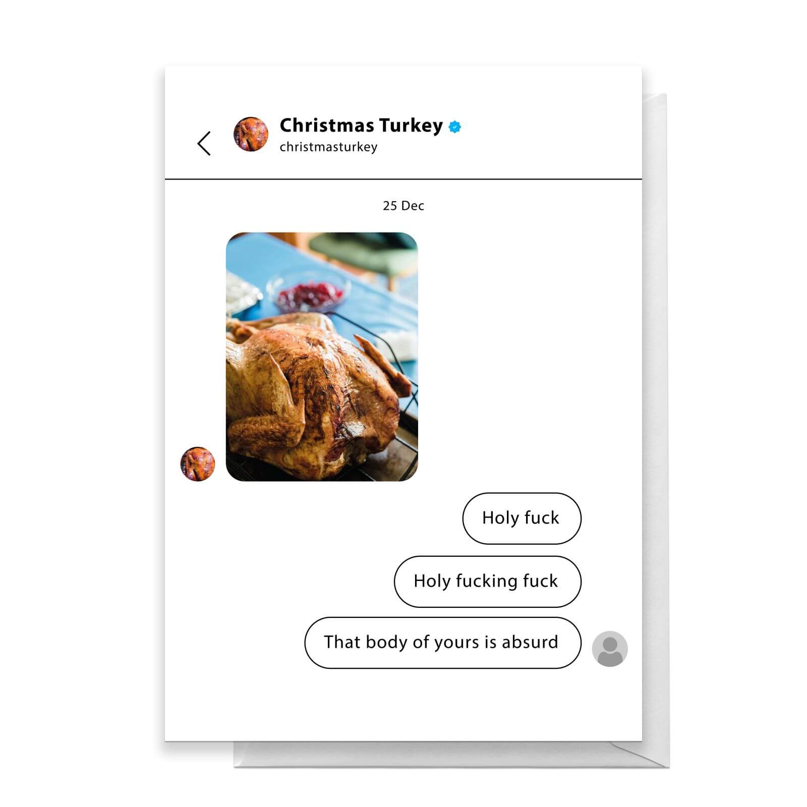 Christmas Turkey Flirting Greetings Card - Large Card