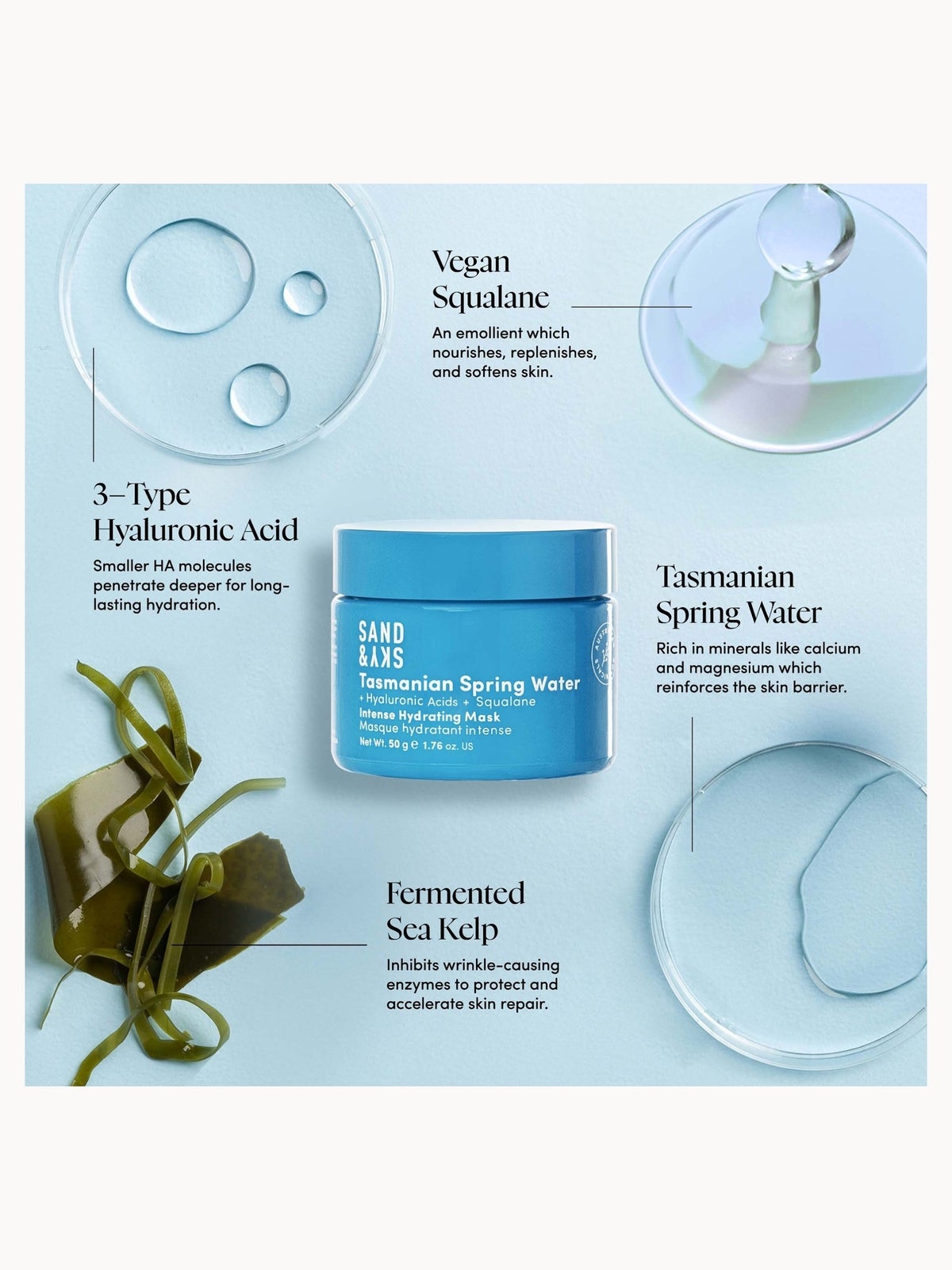 Sand & Sky Tasmanian Spring Water Intense Hydrating Mask 50g 4