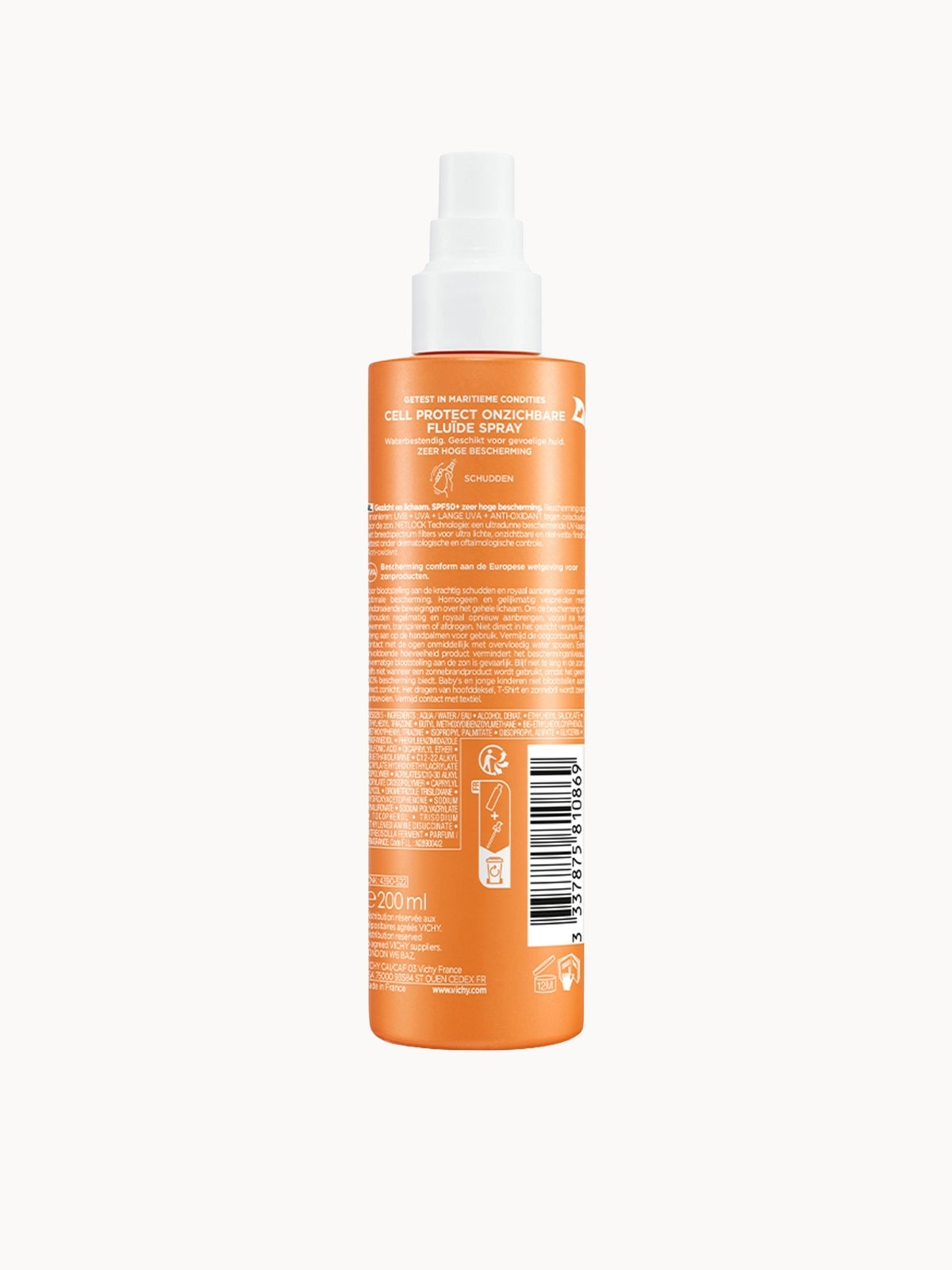 Vichy Capital Soleil Cell Protect Invisible High UVA and UVB Sun Protection Spray SPF50+ 200ml 2