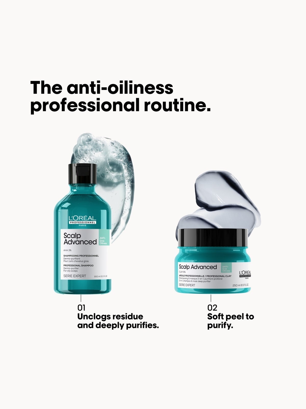 L'Oréal Professionnel Serié Expert Scalp Advanced Anti-Oiliness 2-in-1 Deep Purifier Clay Hair Mask 250ml, photo 4