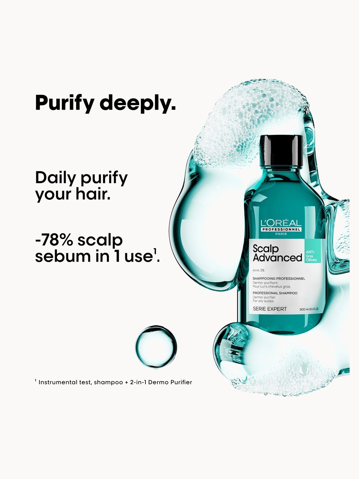 L'Oreal Professionnel Serie Expert Shampoo Scalp Advanced Anti-oiliness Dermo Purifier 300ml, photo 2