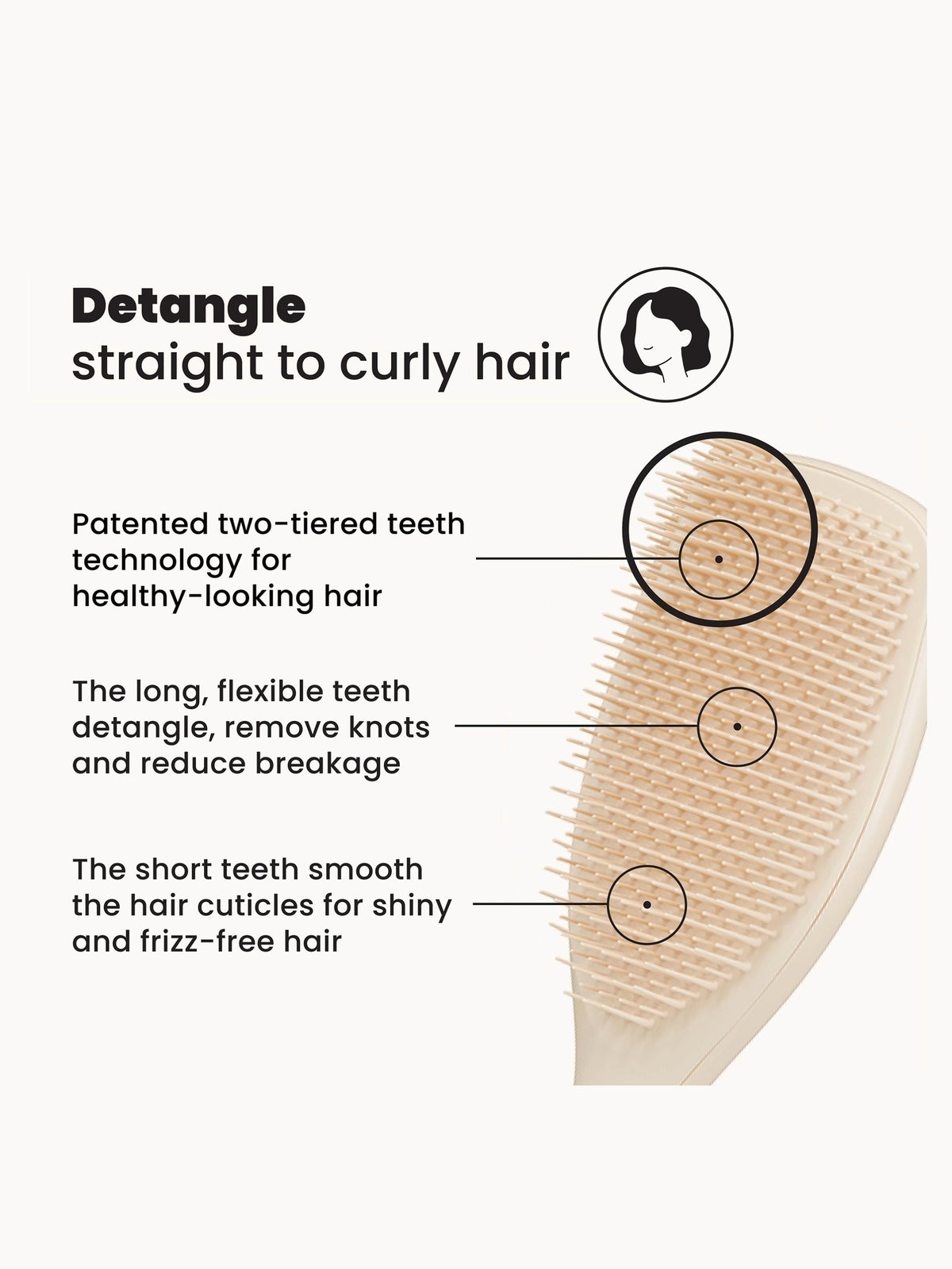 Tangle Teezer The Ultimate Detangler Large Brush - Vanilla Latte 2
