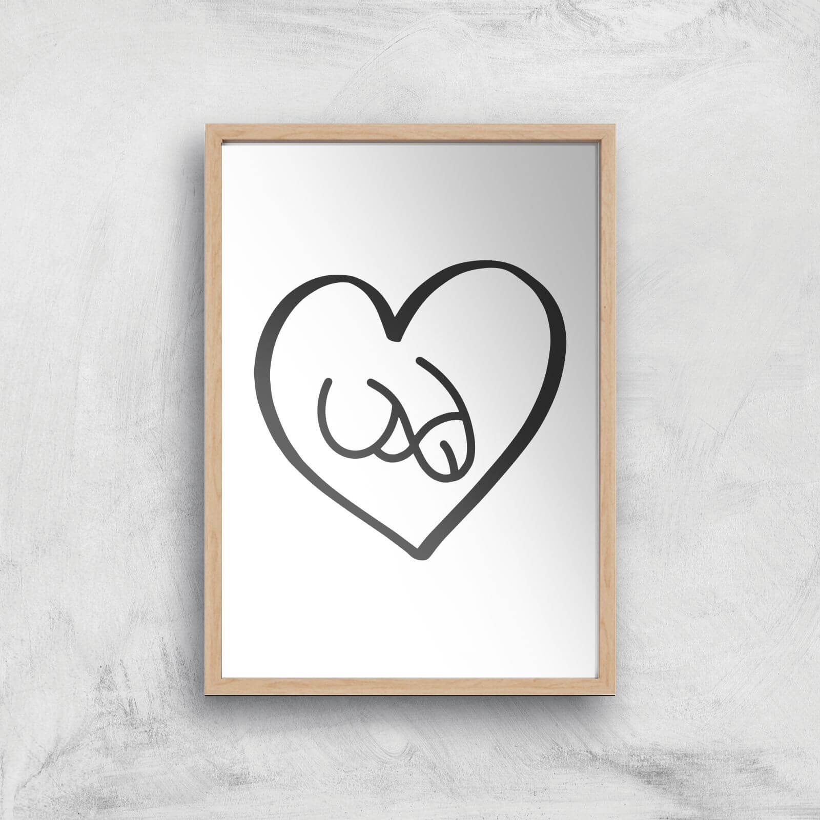Phallus Love Giclee Art Print - A4 - Wooden Frame