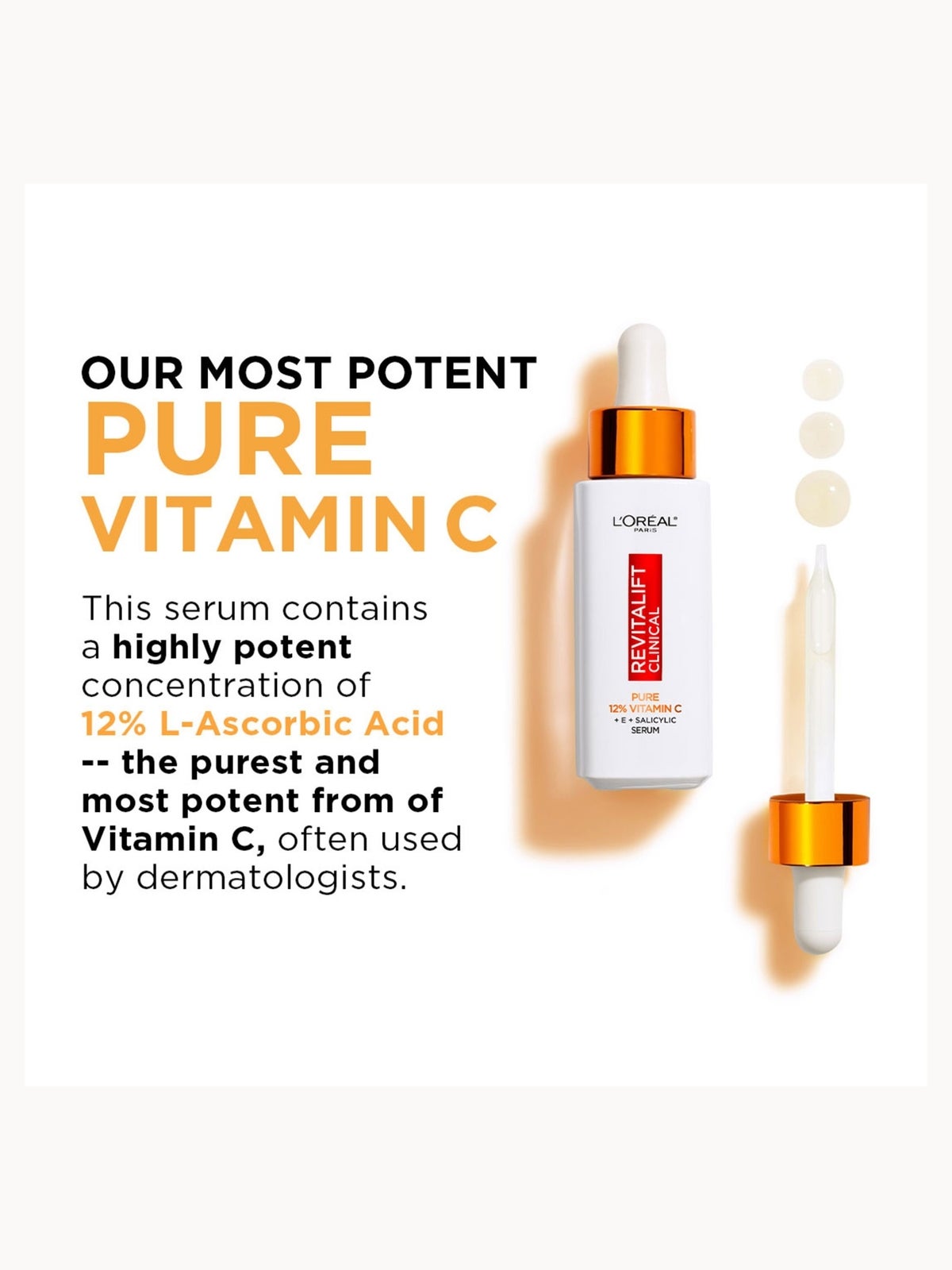 L'Oréal Paris Revitalift Clinical 12% Pure Vitamin C Brightening Serum 30ml, photo 2
