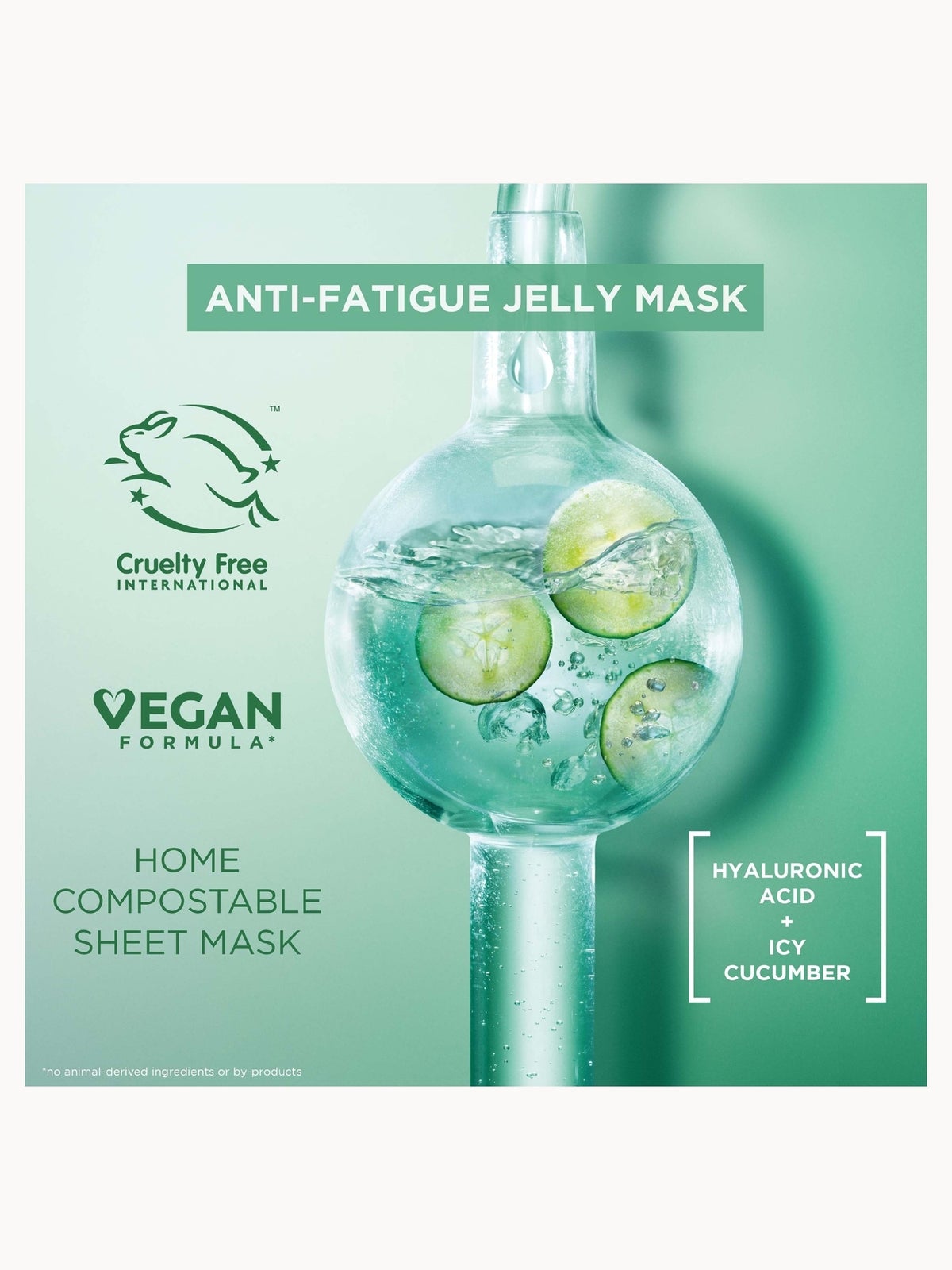 Garnier Anti-Fatigue Hyaluronic Acid and Icy Cucumber Cryo Jelly Face Mask 27g 2