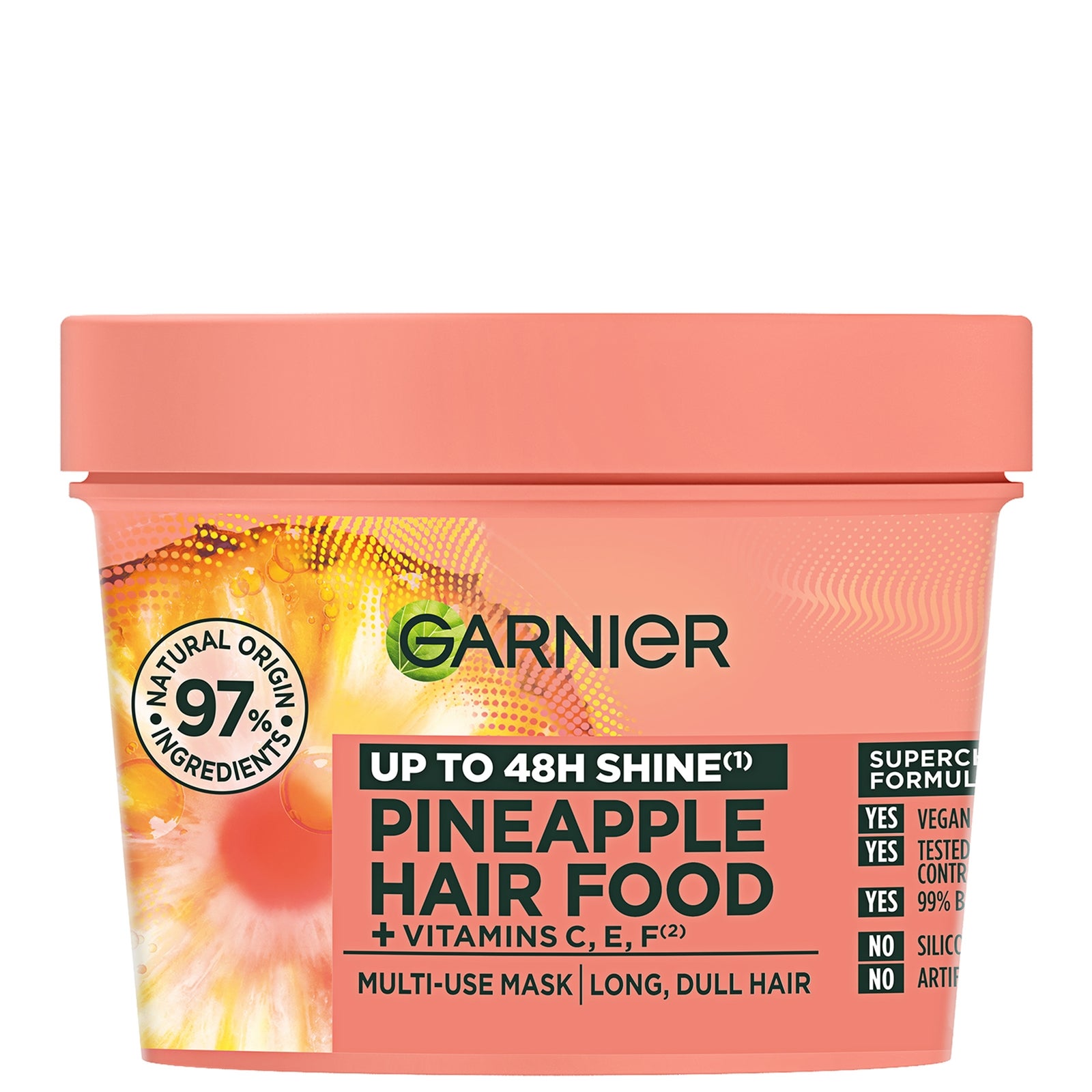 Garnier Ultimate Blends Glowing Lengths Pineapple and Amla Hair Food 3-in-1 Hair Mask Treatment 400ml