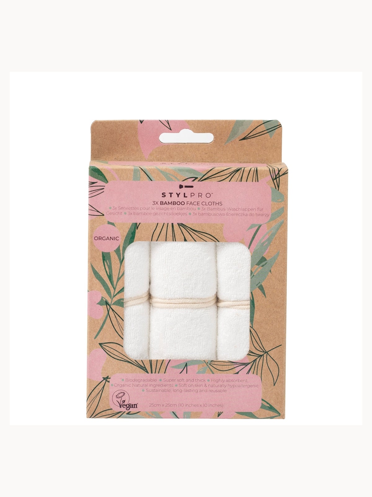 StylPro Bamboo Face Cloths Pack of 3