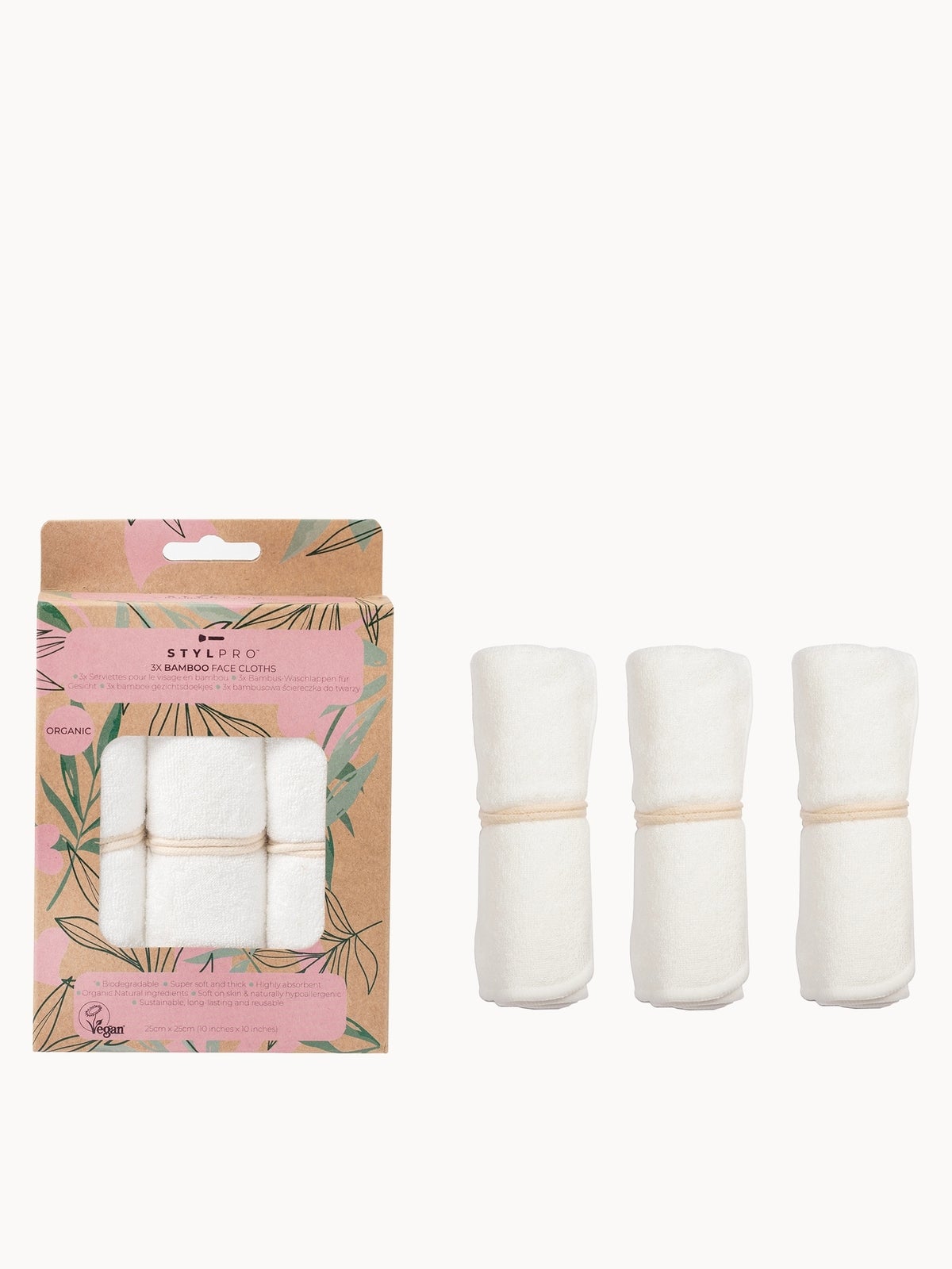 StylPro Bamboo Face Cloths Pack of 3 2