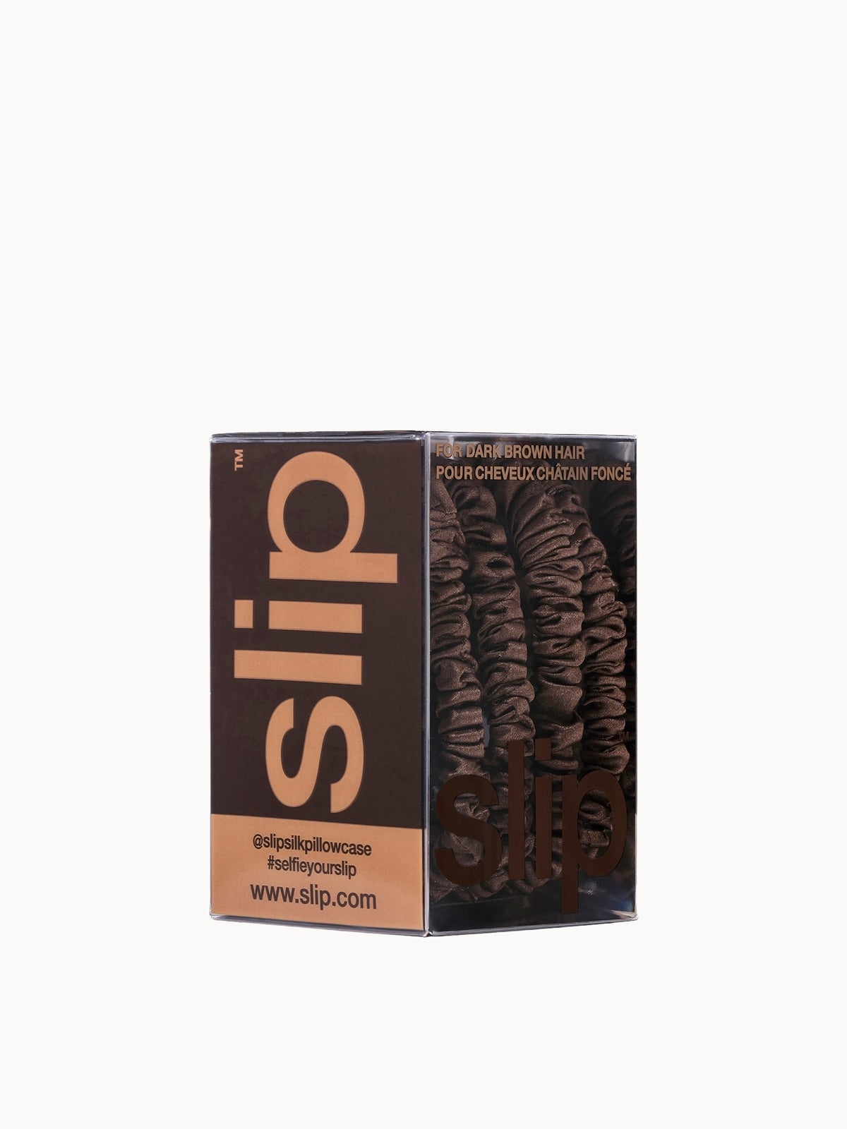 Slip Pure Silk Skinny Scrunchies - Dark Brown 3