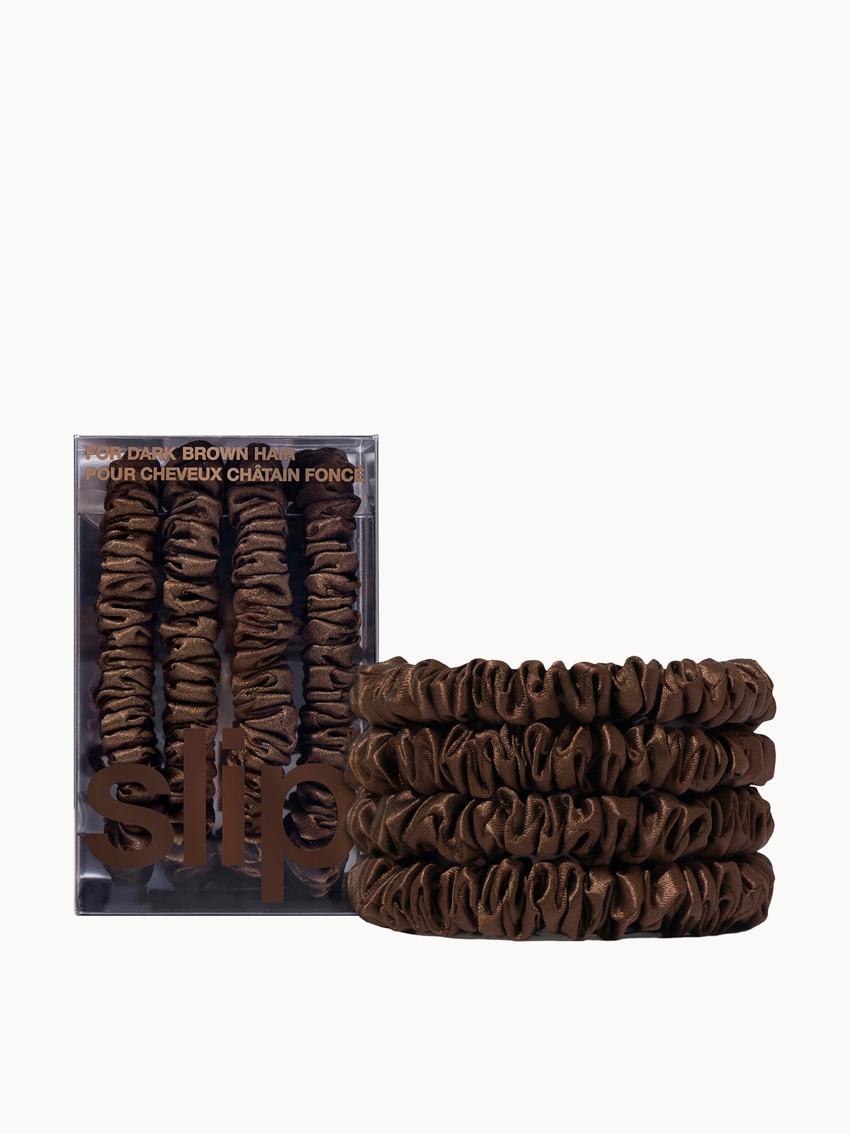 Slip Pure Silk Skinny Scrunchies – Dark Brown