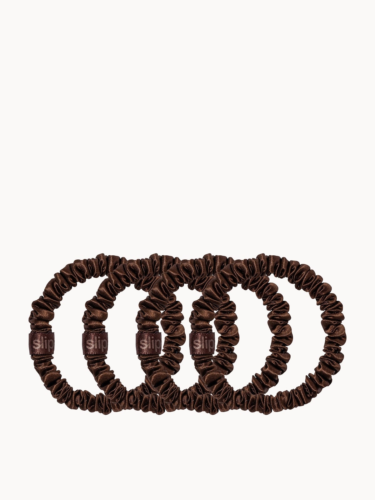 Slip Pure Silk Skinny Scrunchies - Dark Brown 2