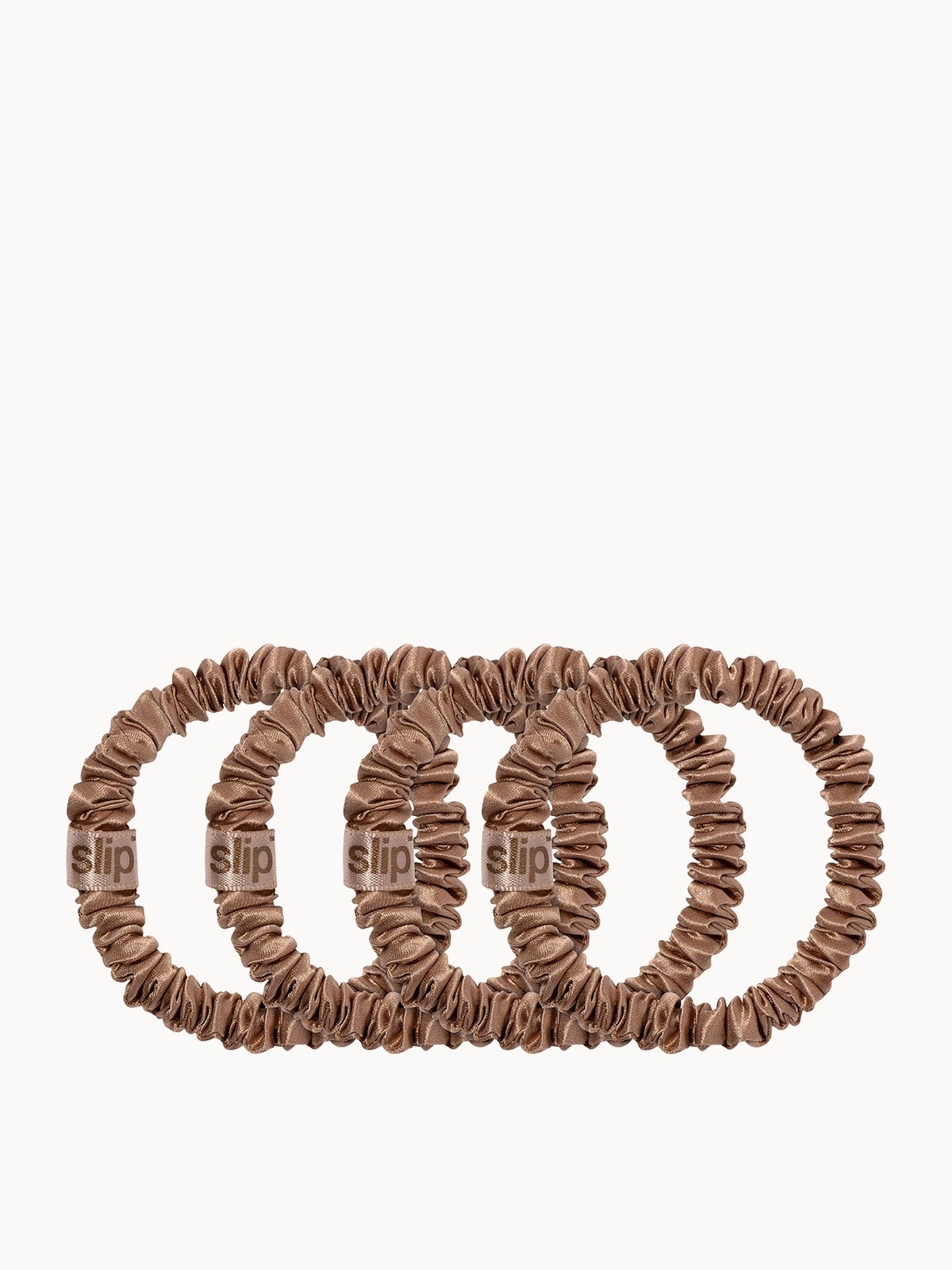 Slip Pure Silk Skinny Scrunchies - Light Brown 2