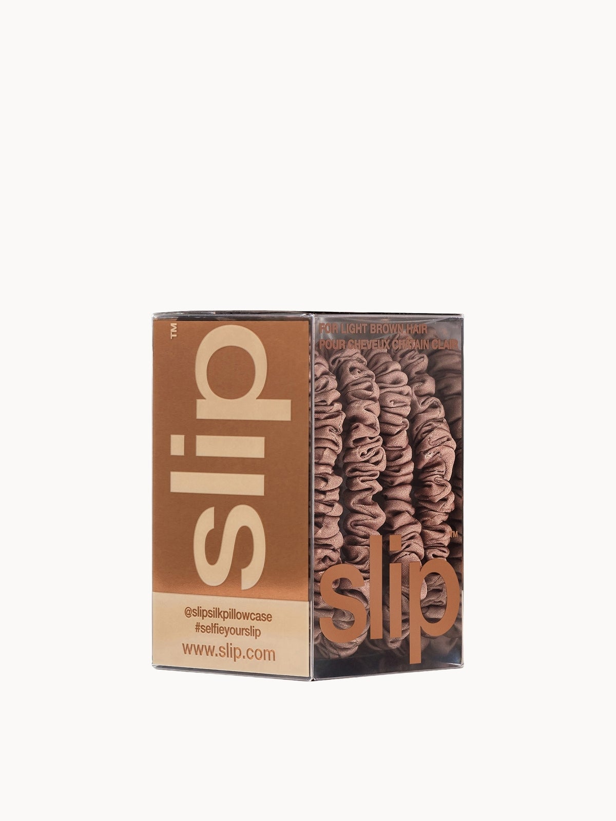 Slip Pure Silk Skinny Scrunchies - Light Brown 3