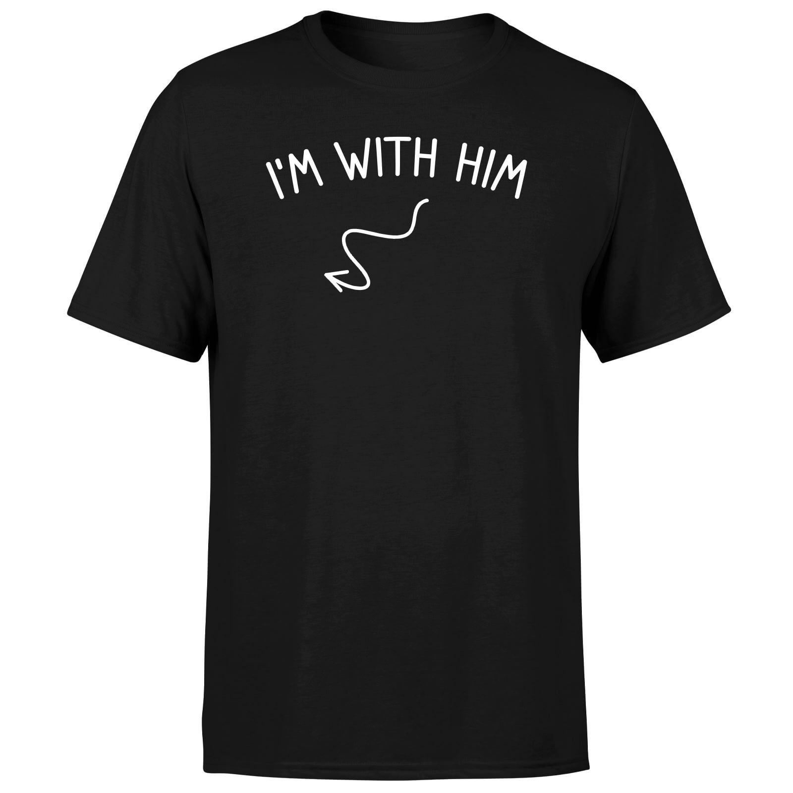 Couples I'm With Him Right Pointer Men's T-Shirt - Black - XL - Black