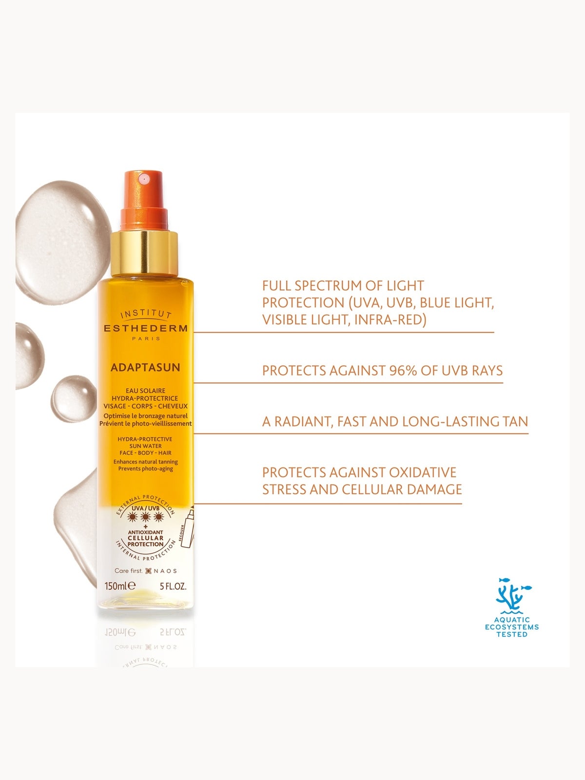 Institut Esthederm Adaptasun Hydra-Protective Sun Water Strong Sun Protection 150ml 4