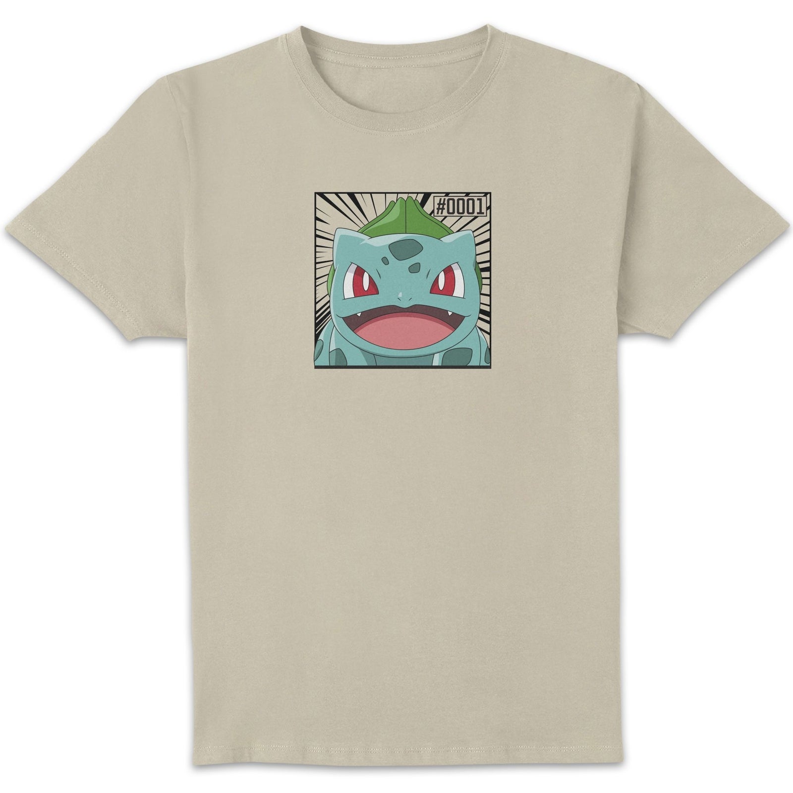 Pokémon Pokédex Bulbasaur #0001 Men's T-Shirt - Cream - L