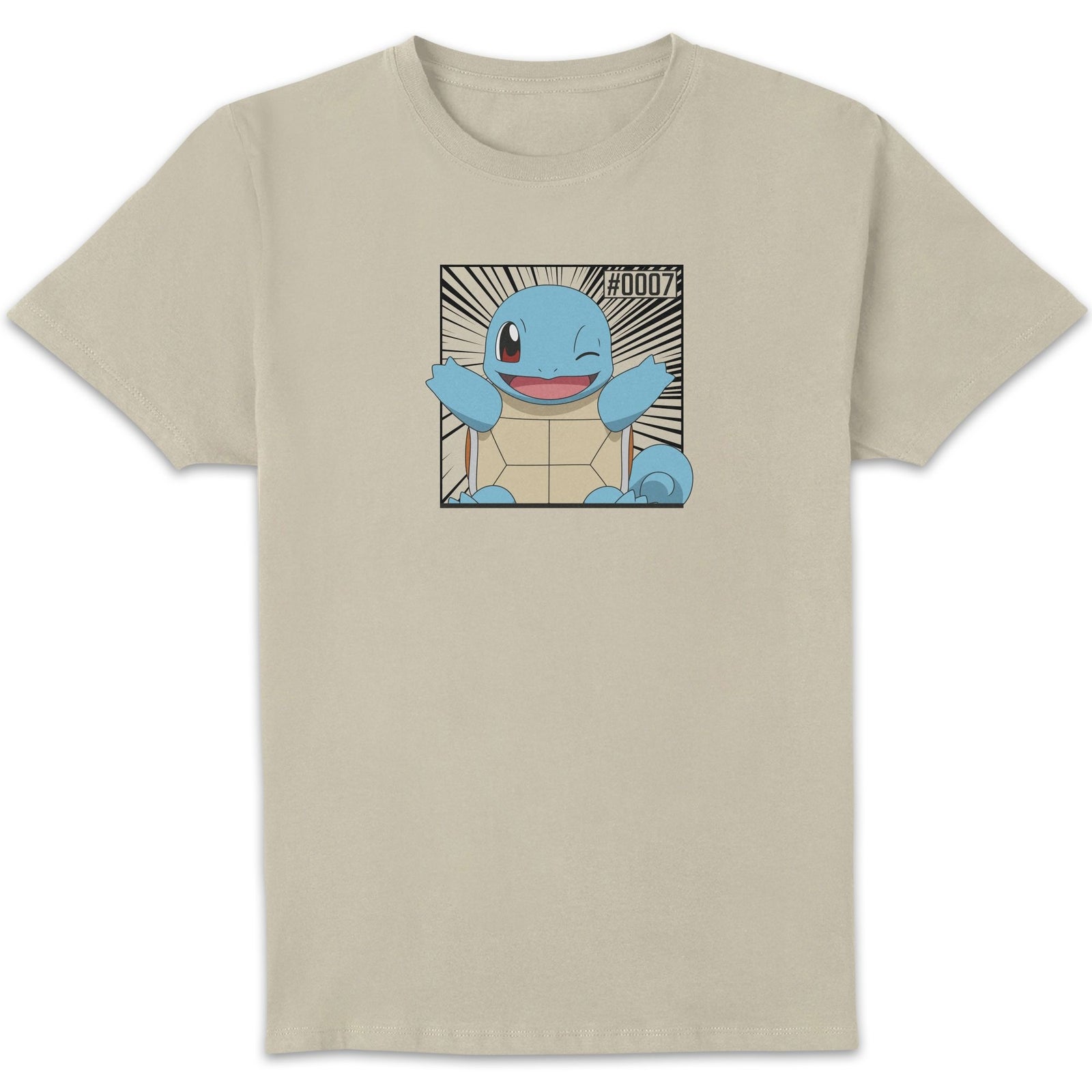 Pokémon Pokédex Squirtle #0007 Homme T-shirt - Crème