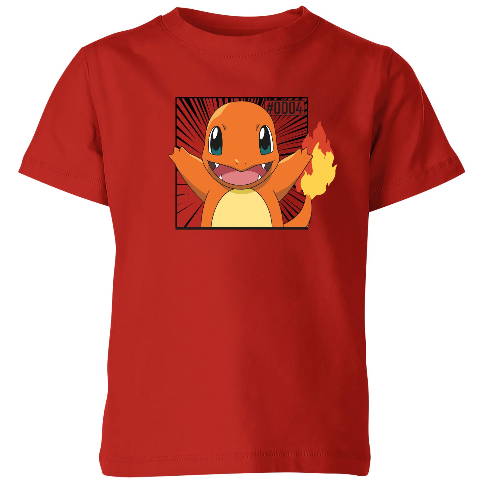 Pokémon Pokédex Charmander #0004 Kids' T-Shirt - Red - 3-4 ans