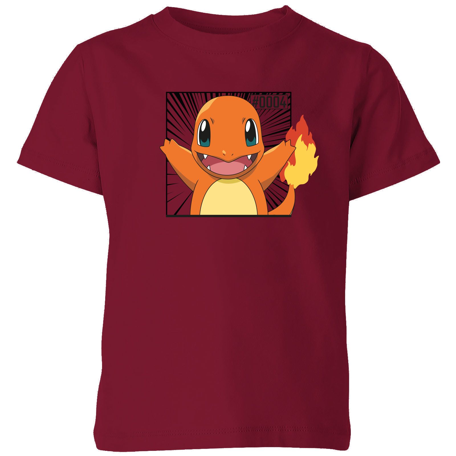 Pokémon Pokédex Charmander #0004 Kids' T-Shirt - Burgundy - 3-4 ans