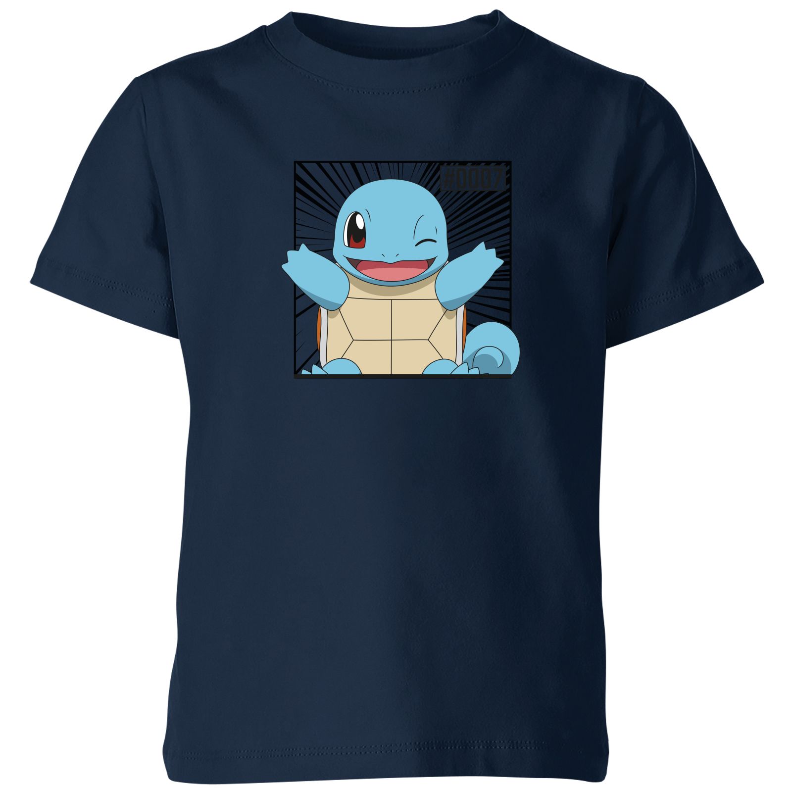 Pokémon Pokédex Squirtle #0007 Kids' T-Shirt - Navy - 3-4 ans