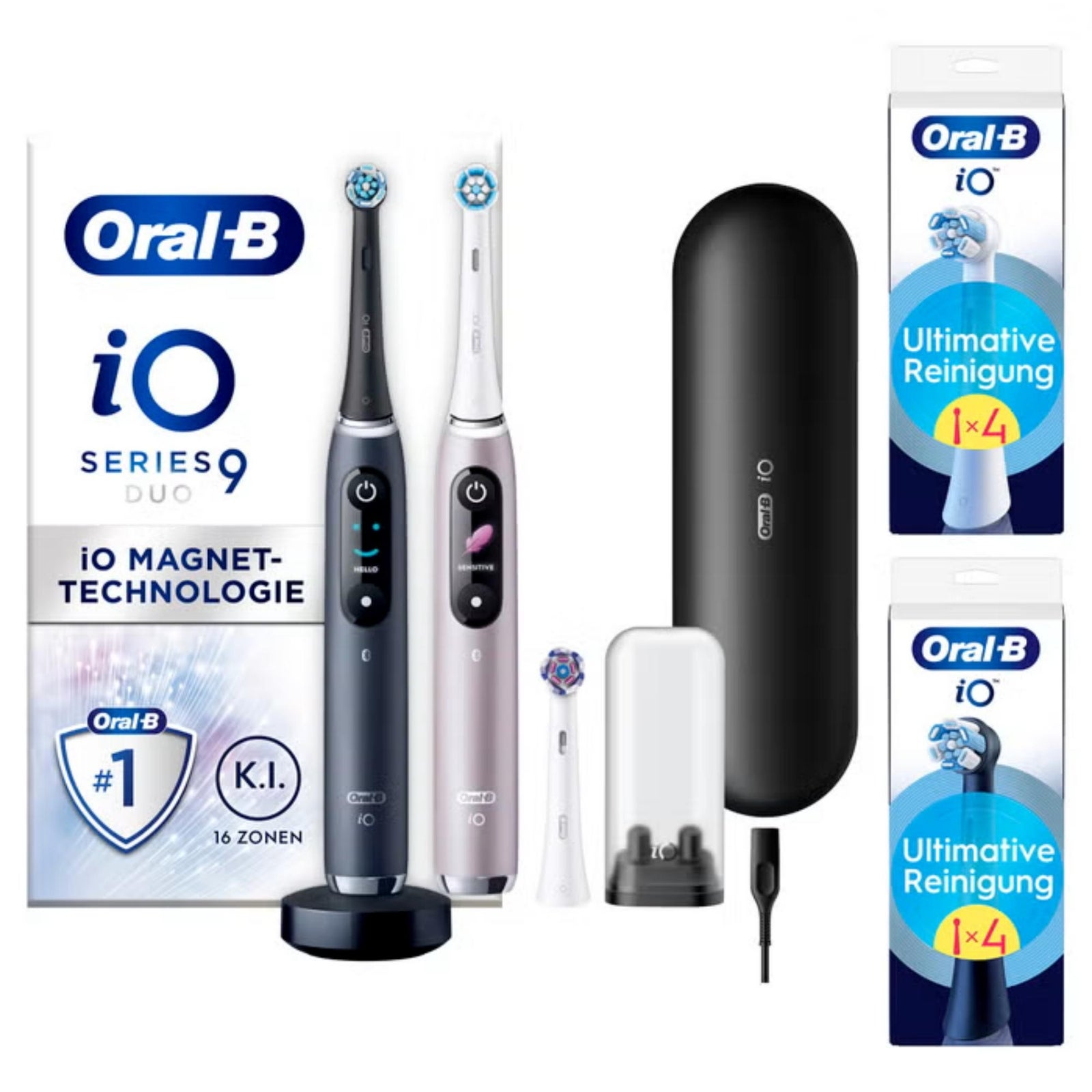 Oral-B iO Series 9 Duo Schwarz Rosa Inkl. 3 Aufsteckbürsten, Lade-Reise-Etui NEU - Bild 6