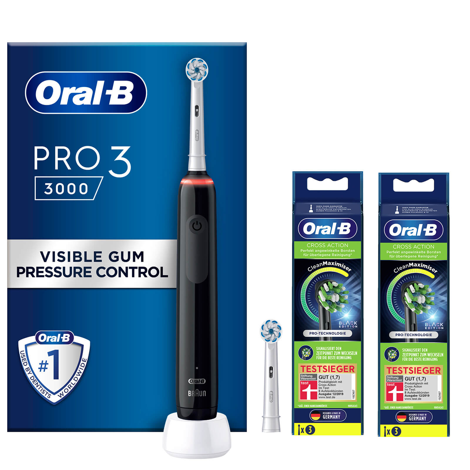 Oral B Pro3 3000 Sensitive Clean - Toothbrush with 6 Brush Heads