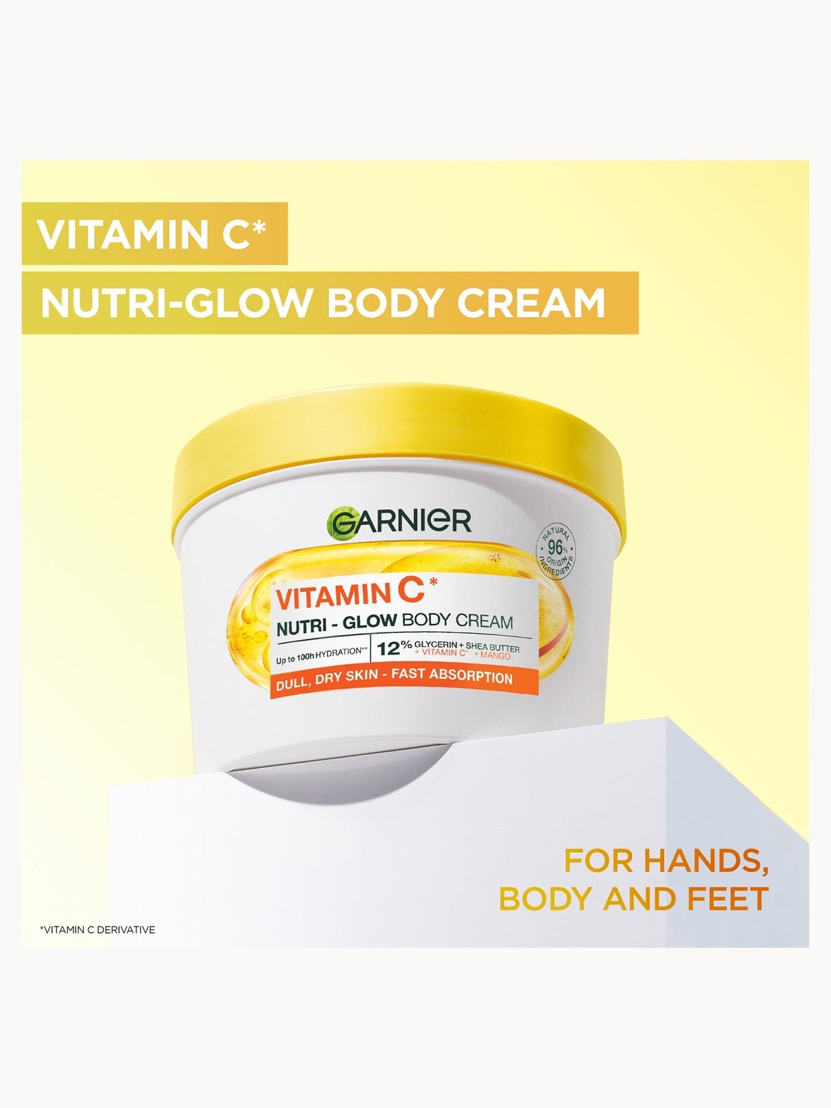 Garnier Vitamin C* Nutri – Glow Body Cream with Mango 380ml 2