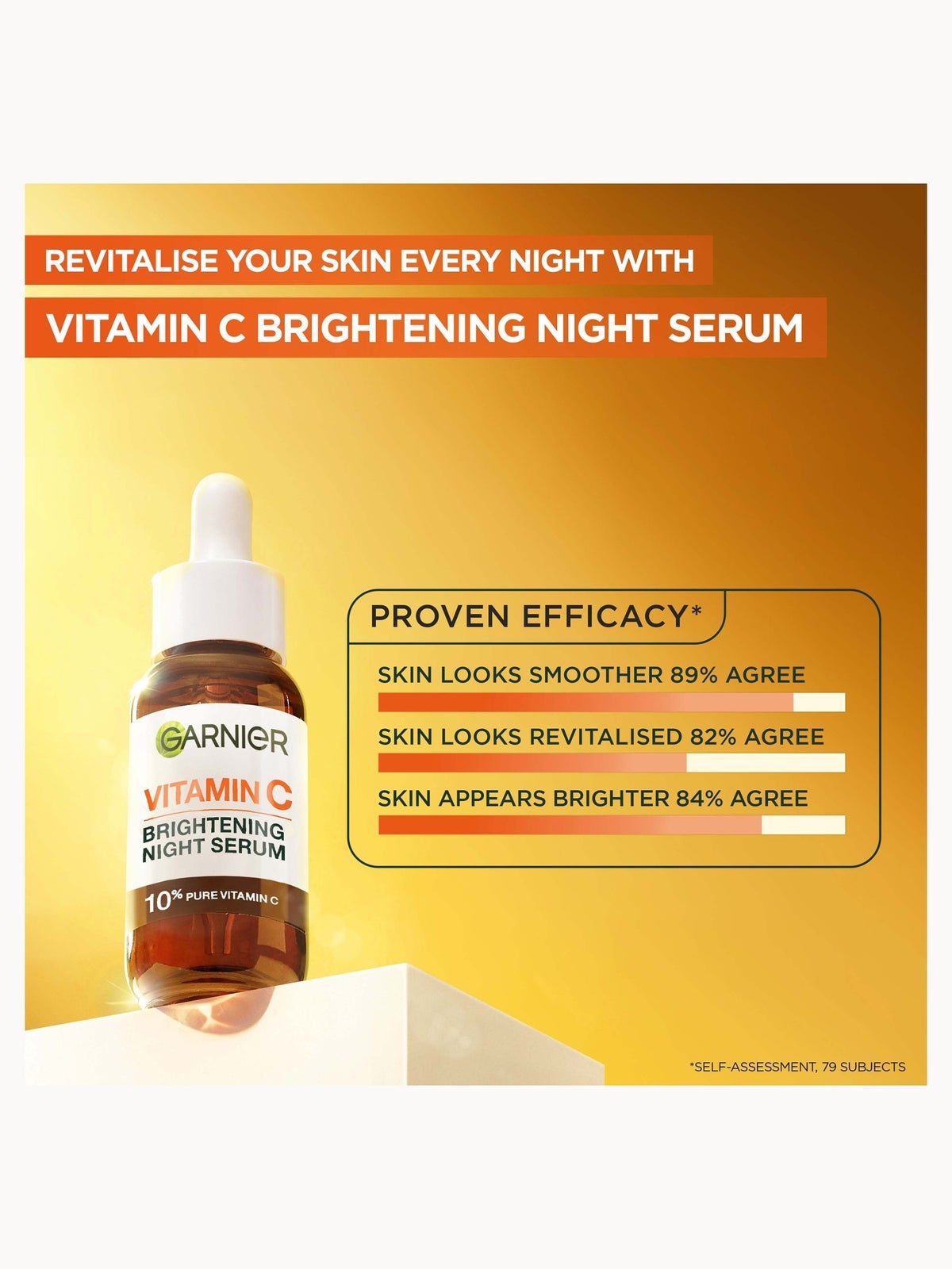 Garnier Targeted Anti Dark Spot Night Serum for Face, 10% Pure Vitamin C & Hyaluronic Acid 30ml 2