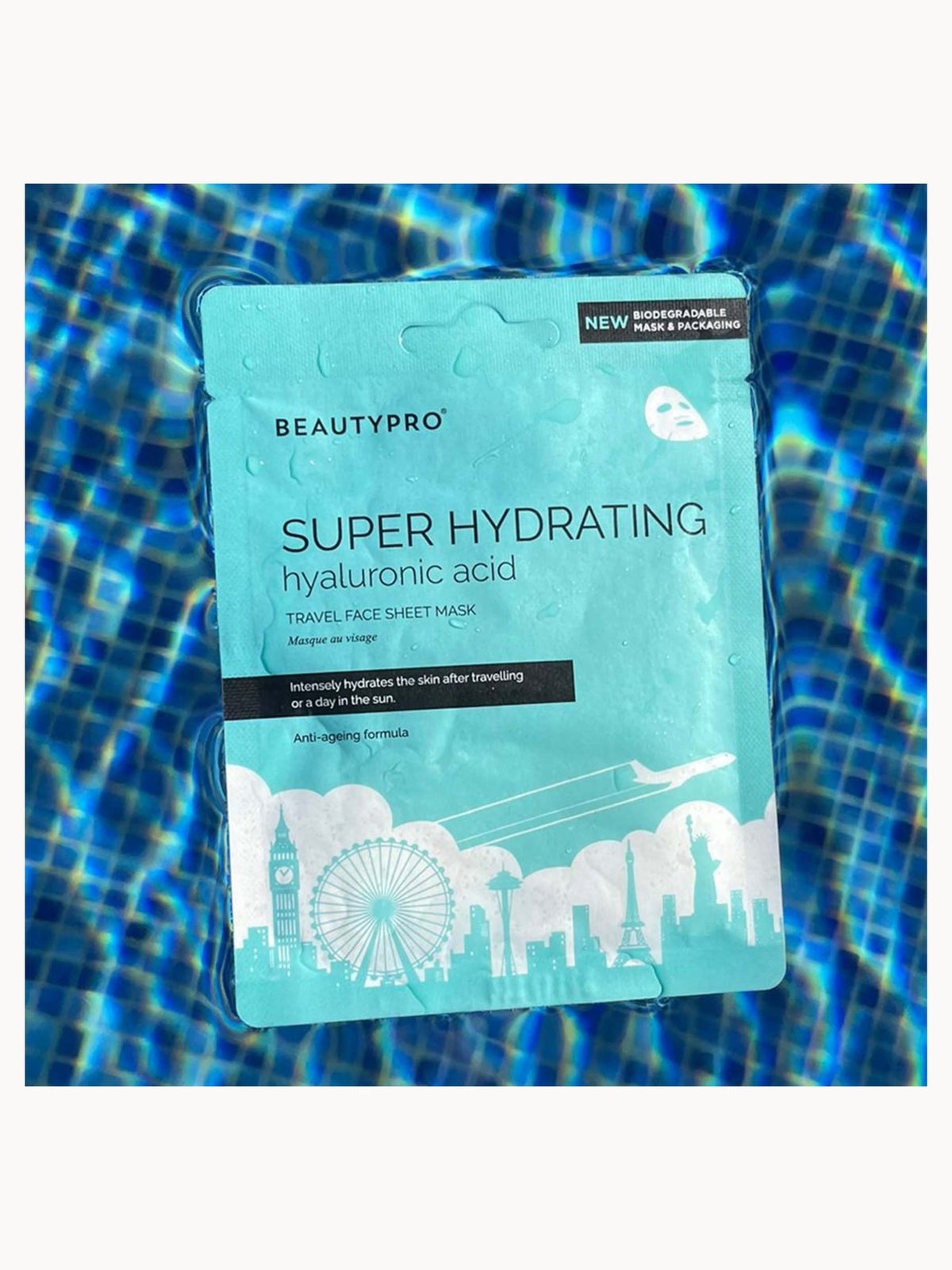 BEAUTYPRO Super Hydrating Hyaluronic Acid Travel Face Sheet Mask 3