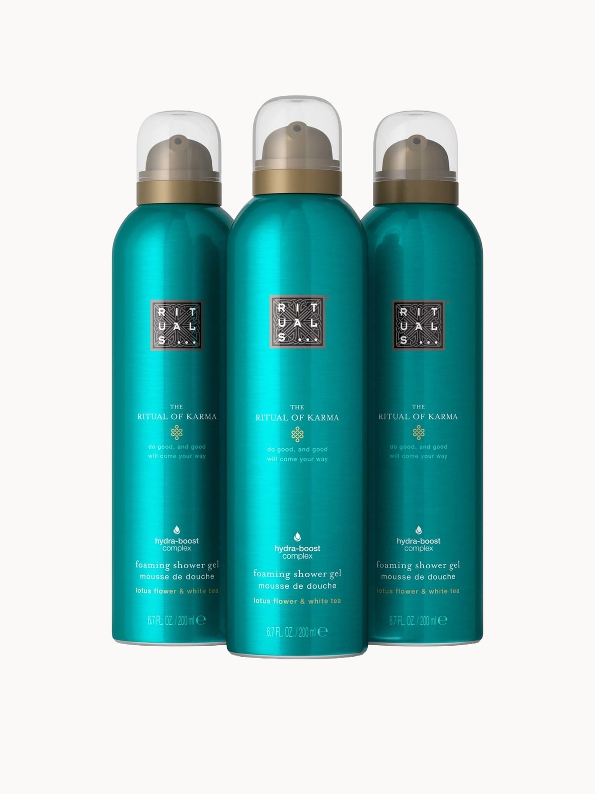 Rituals The Ritual of Karma Delicately Sweet Lotus & White Tea Foaming Body Wash Value Pack 3 x 200ml