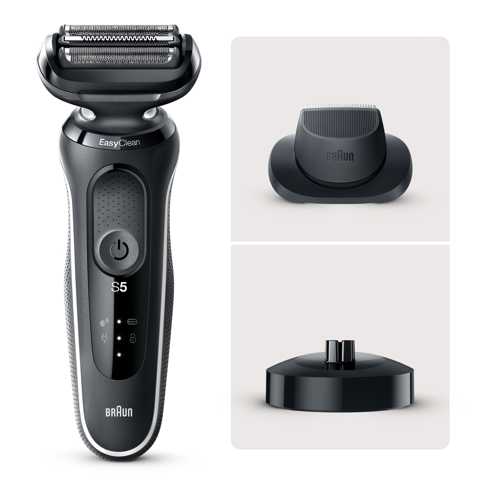 Men's Black Braun Series 5 50-W4200cs Electric Shaver With Charging Stand