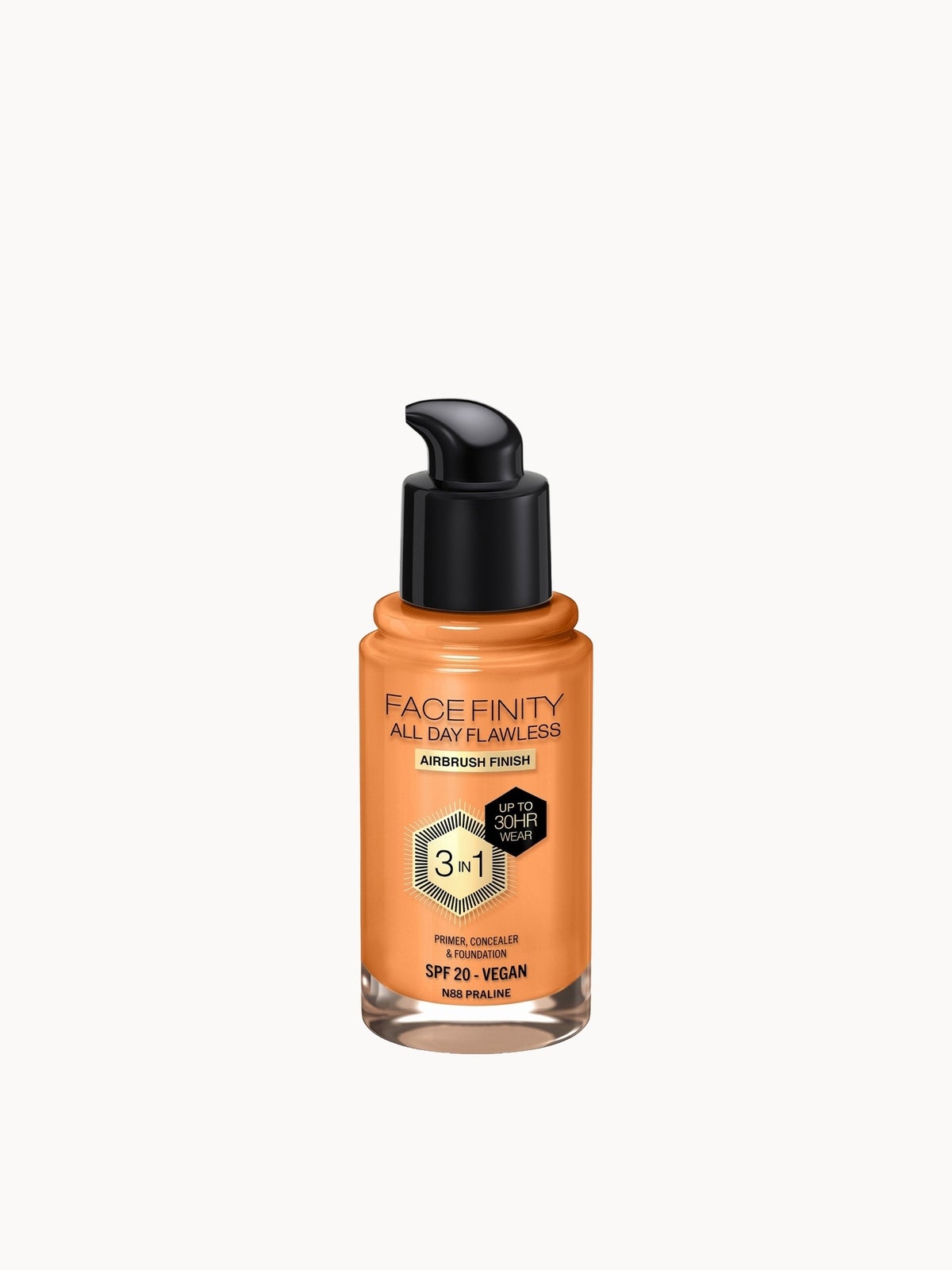 Max Factor Facefinity All Day Flawless 3 in 1 Vegan Foundation 30ml (Various Shades) - N88 - PRALINE 2