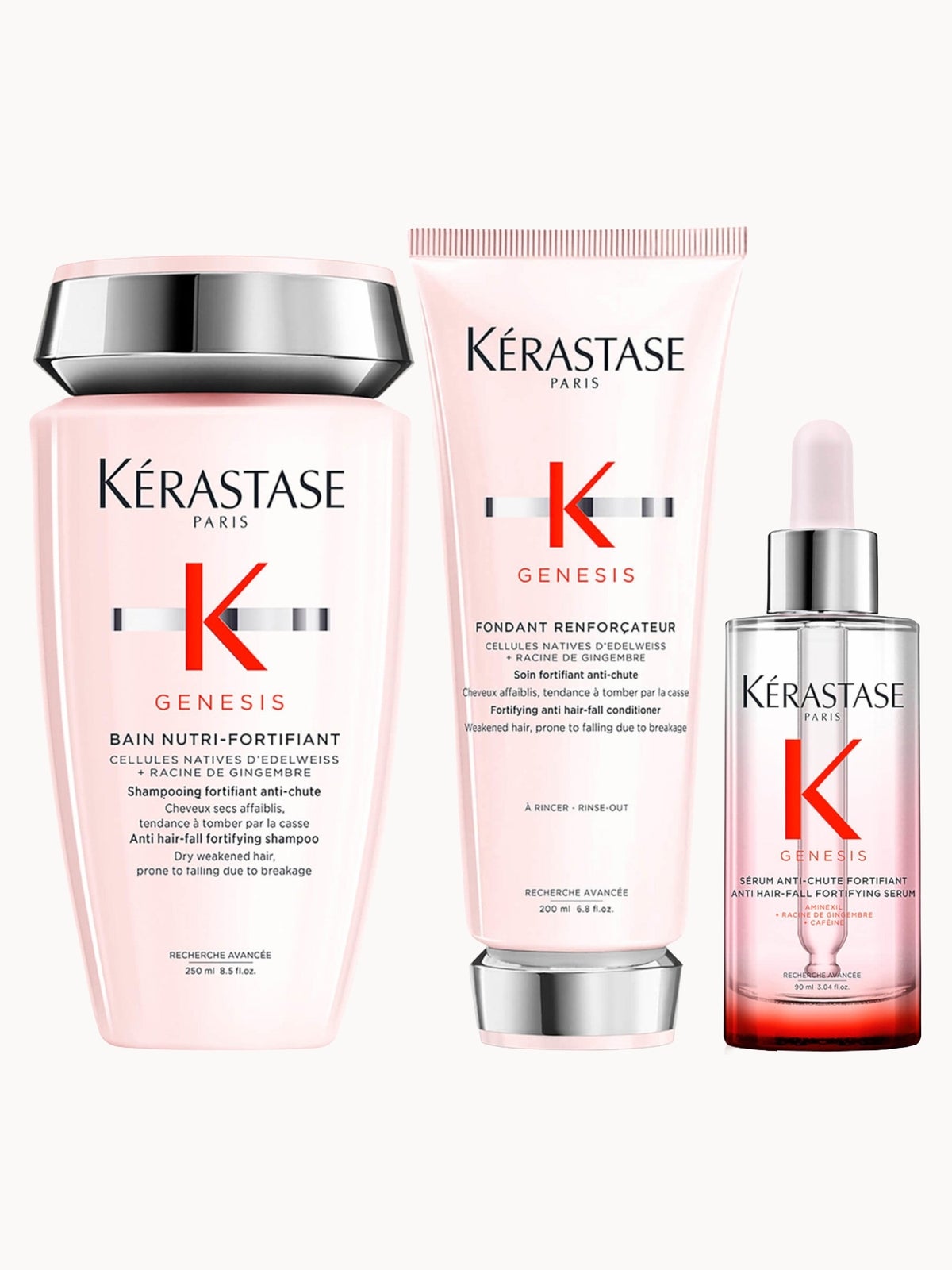 Kérastase Genesis Shampoo, Conditioner and Serum Hair Trio Routine