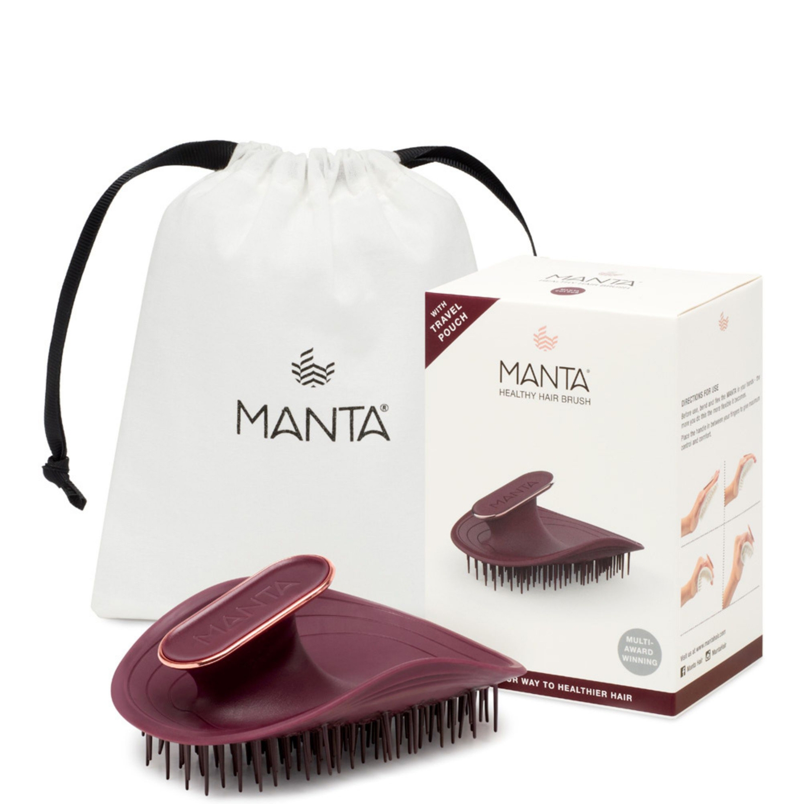 

Manta Original Burgundy Hairbrush