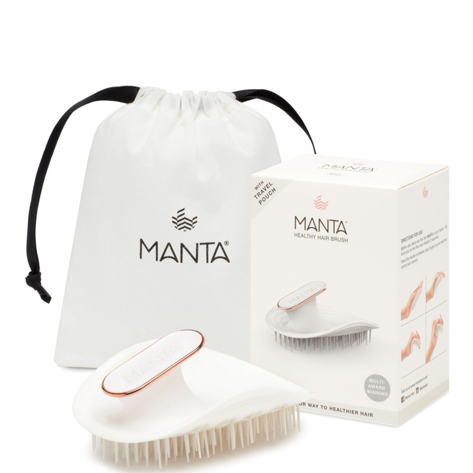 Manta Original White Hairbrush