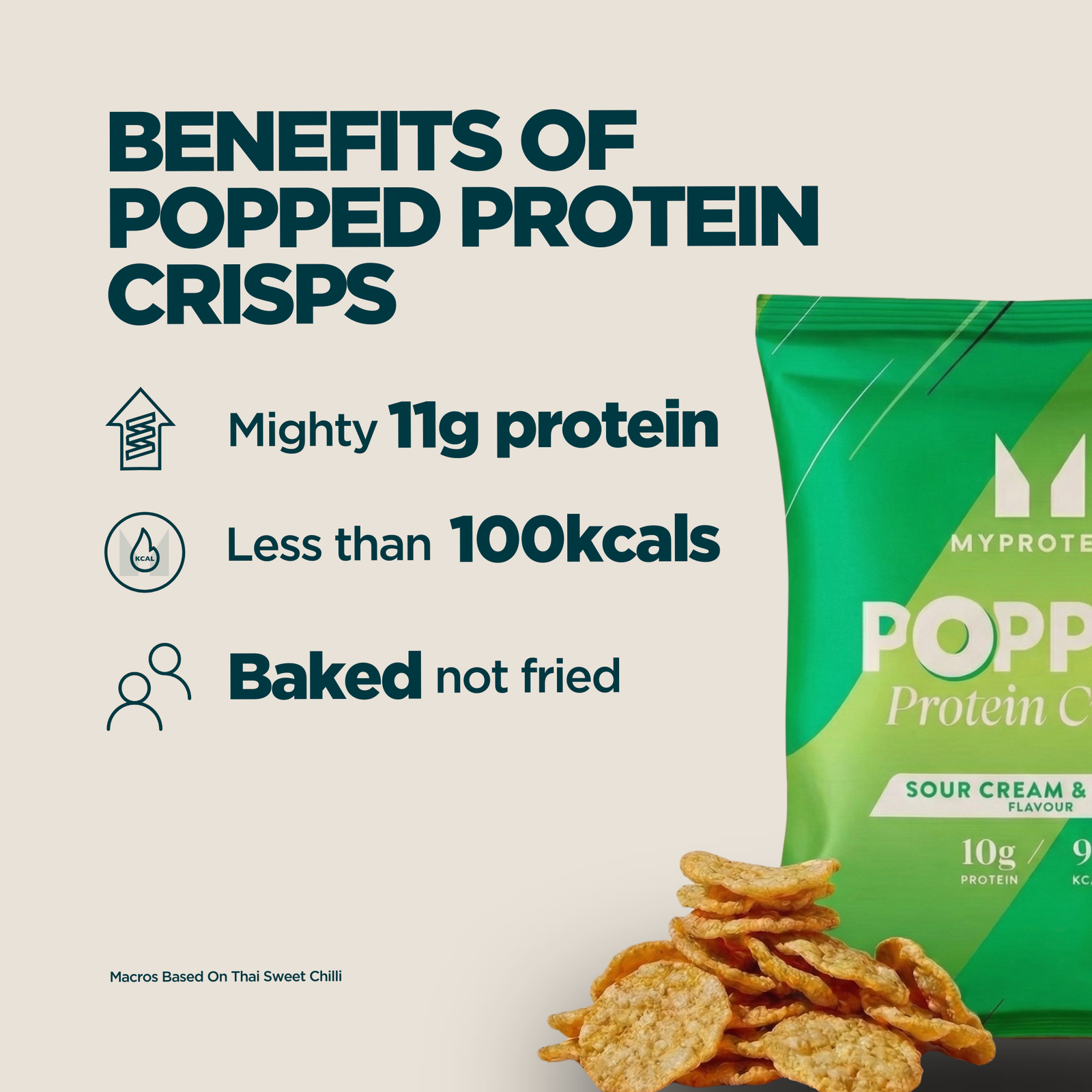 Myprotein Popped Protein Crisps - Sour Cream & Onion