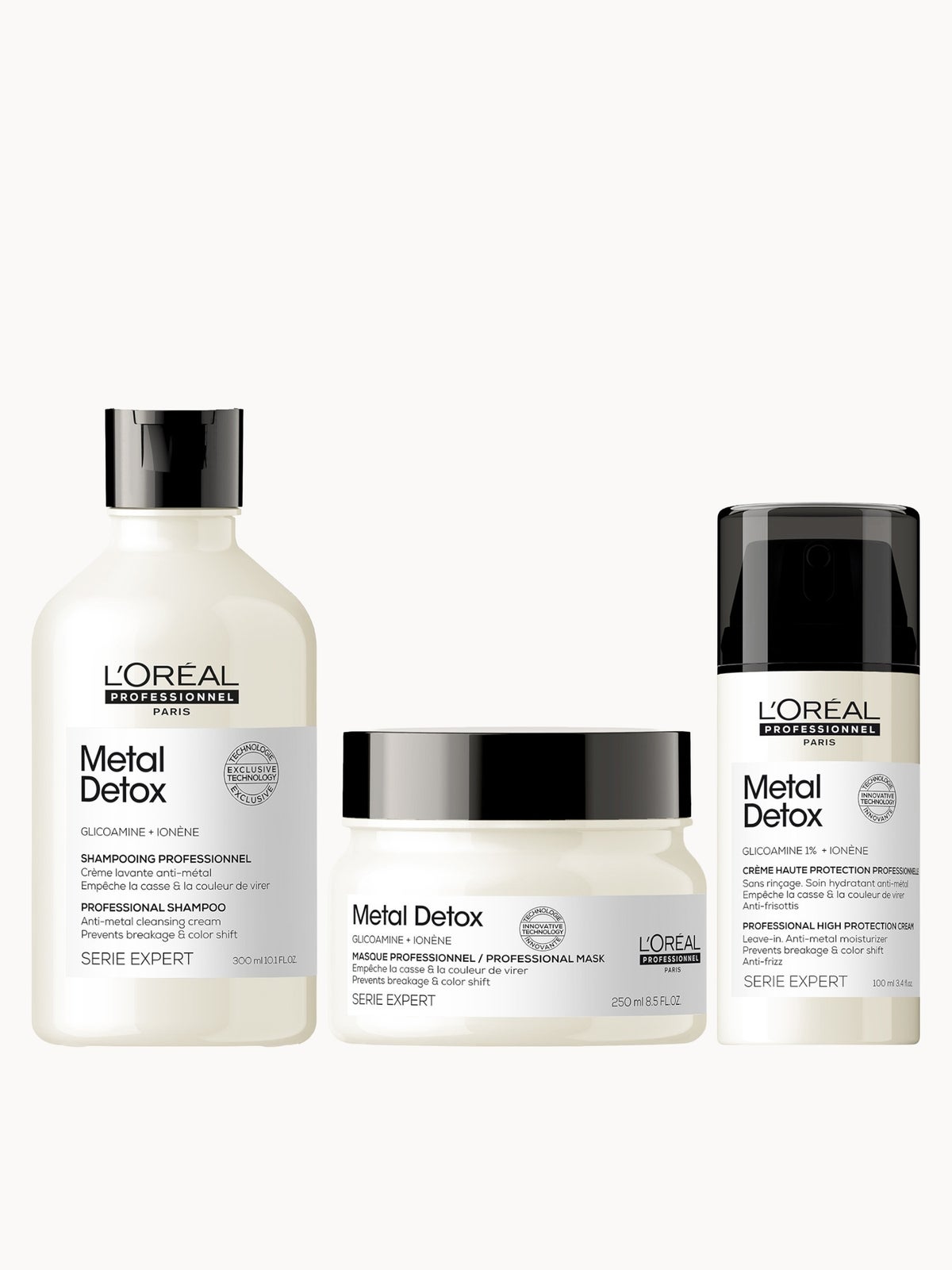 L'Oréal Professionnel Metal Detox Shampoo Masque and Leave-in Cream Bundle