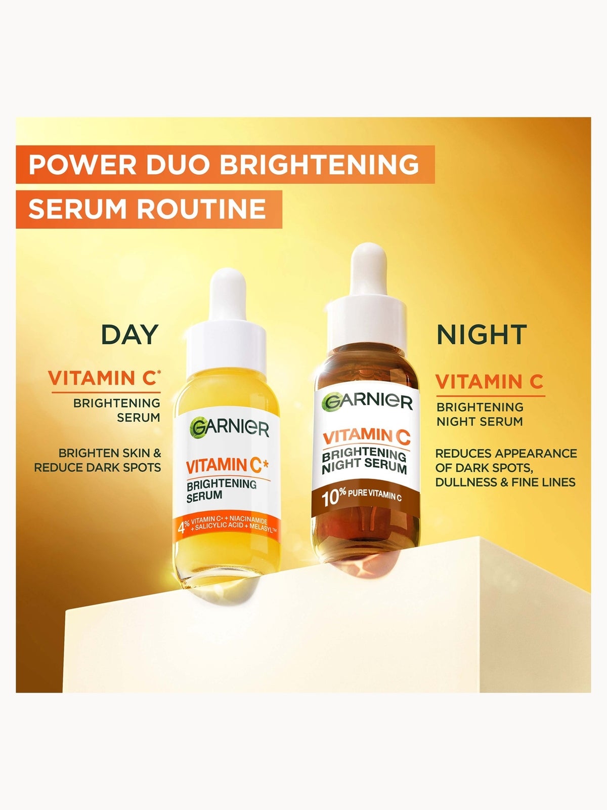 Garnier Vitamin C Day and Night Serum Set for Face, Anti-Dark Spots and Brightening 30ml 2