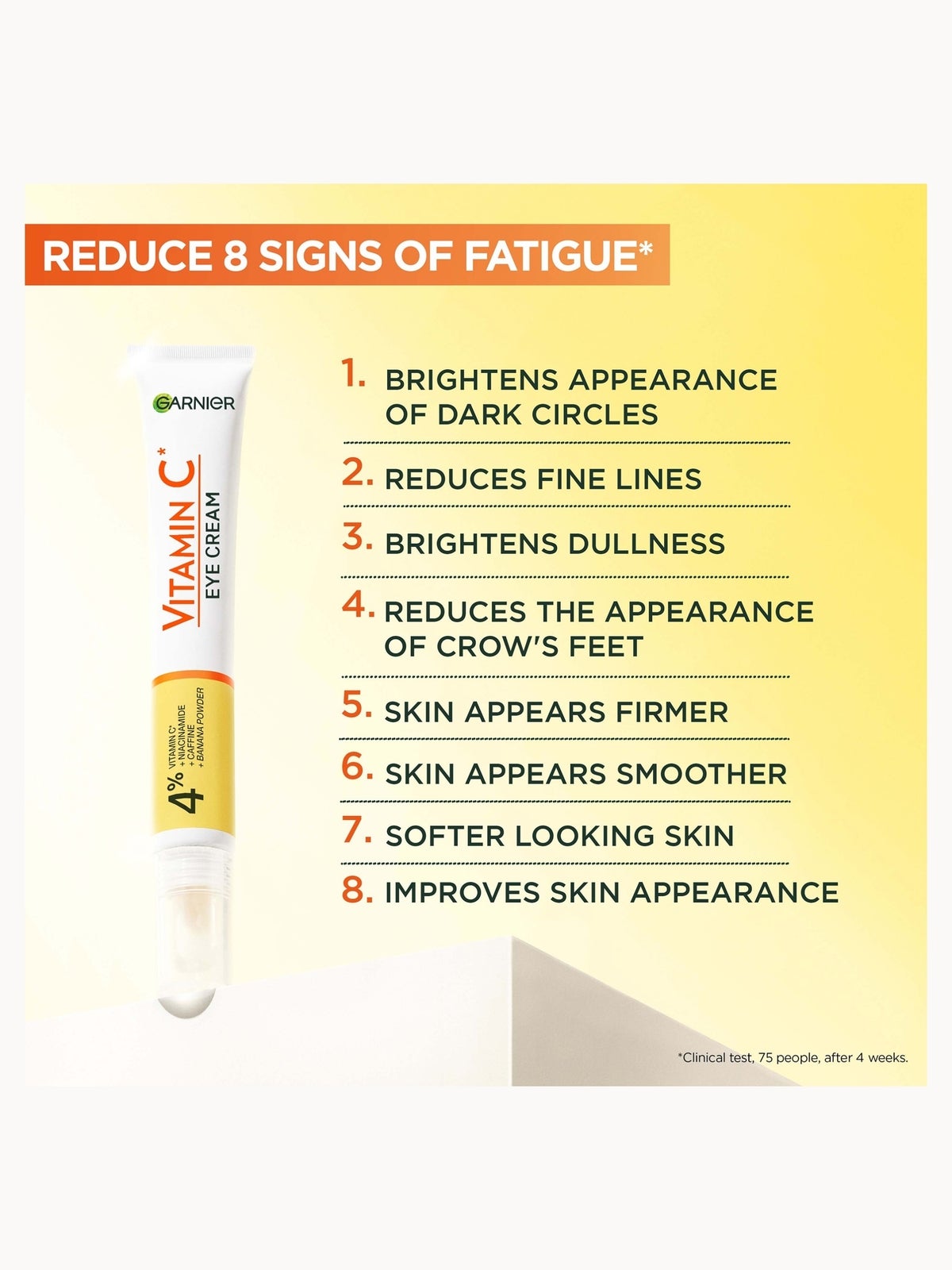Garnier Brightening 4% Vitamin C, Niacinamide, Caffeine and Banana Powder Eye Cream 15ml 2