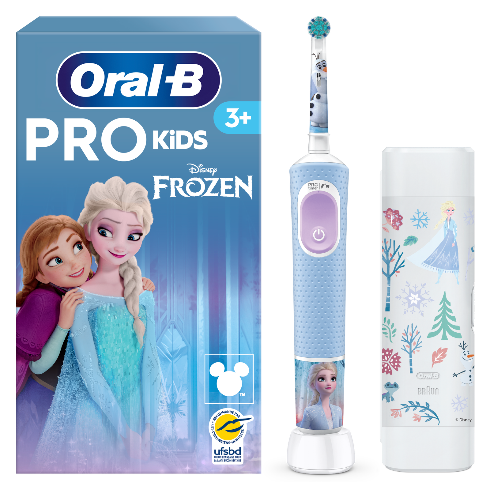 Oral-B Vitality Pro Kids Frozen Electric Toothbrush with Travel Case - Toothbrush: retailer-supplied image