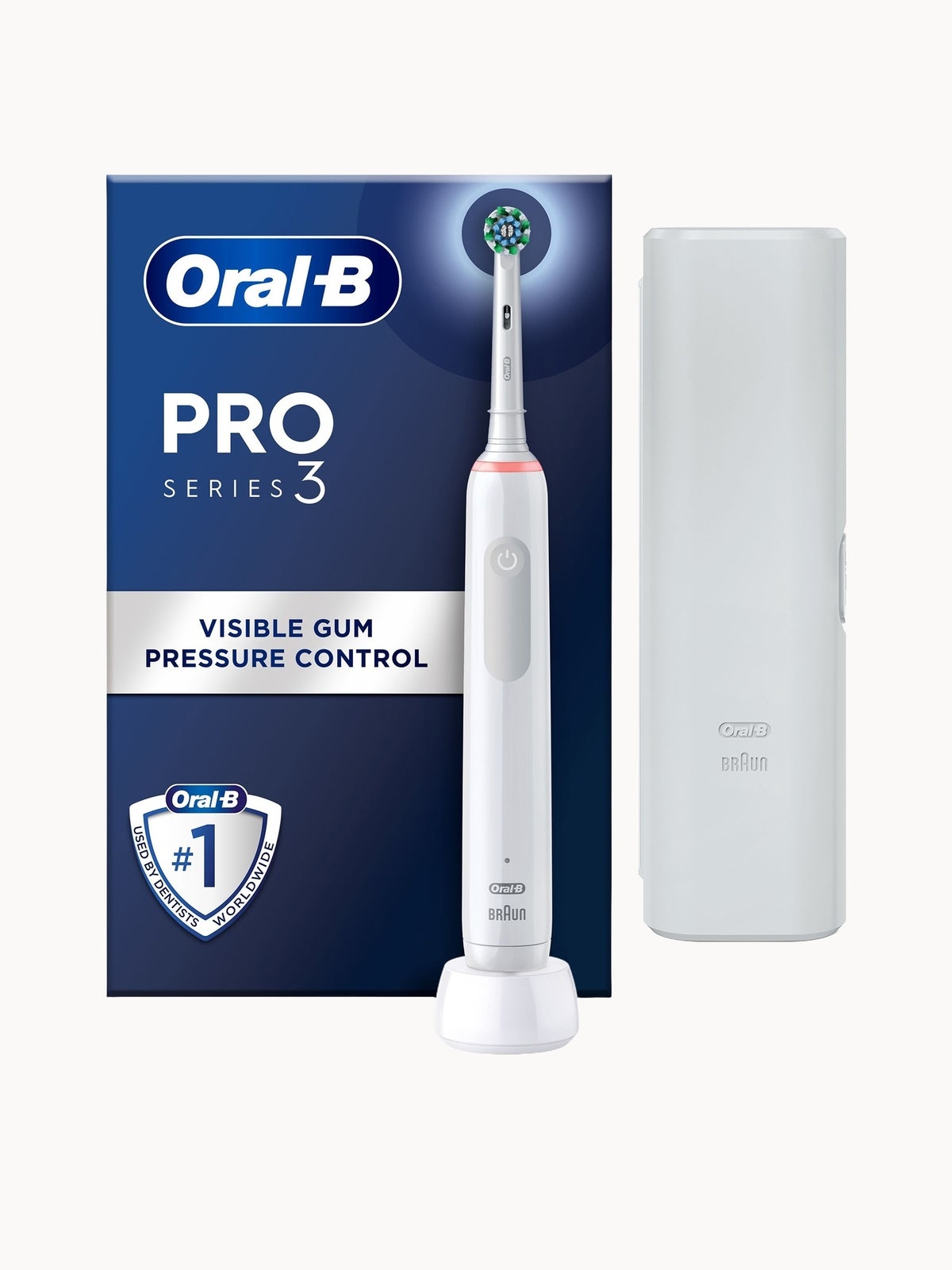 Oral B Pro 3500 Electric Toothbrush White with Travel Case - Toothbrush