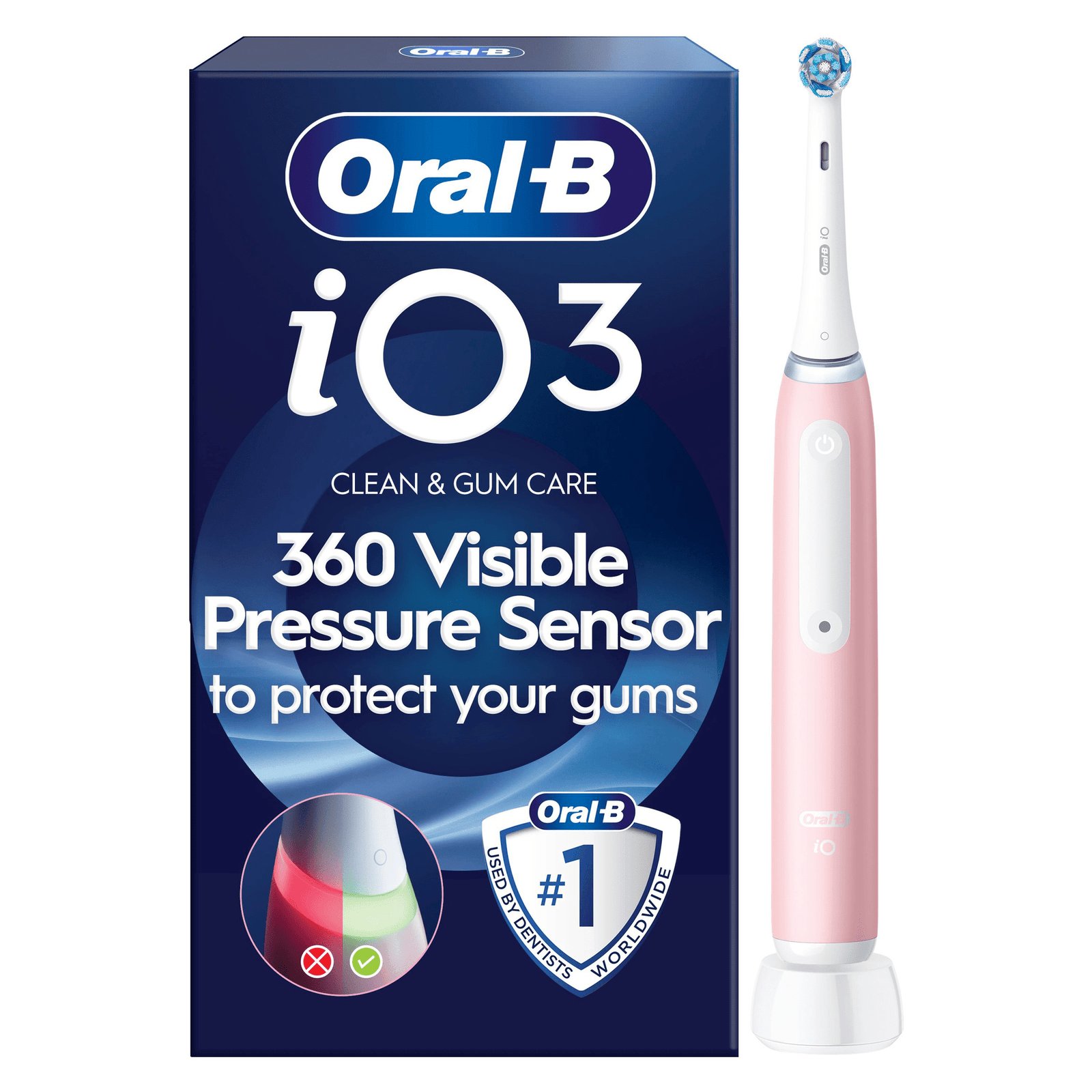 Oral-B iO 3 Pink Electric Toothbrush - Toothbrush: retailer-supplied image