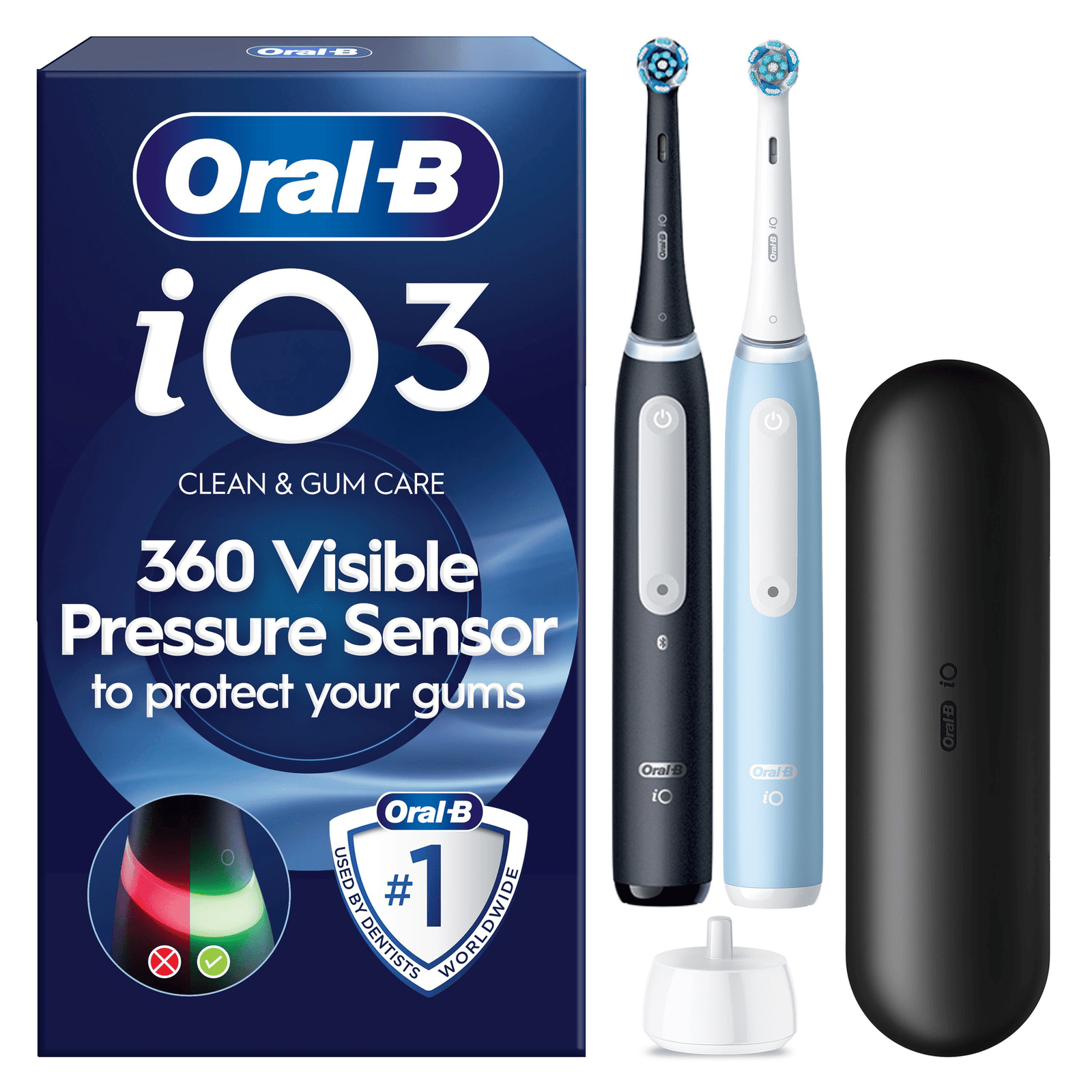 Oral-B iO 3 Black & Blue Electric Toothbrushes - Toothbrush
