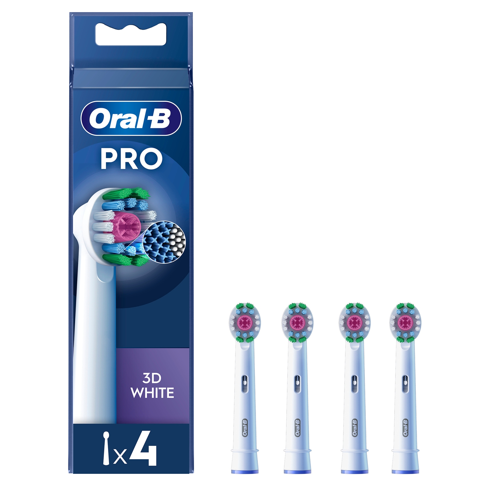Oral B 3D White Toothbrush Head - Pack of 4 Counts