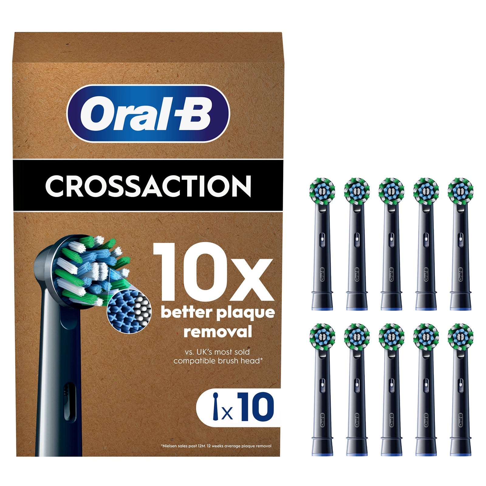 Oral-B Pro Cross Action Toothbrush Heads Black 10ct
