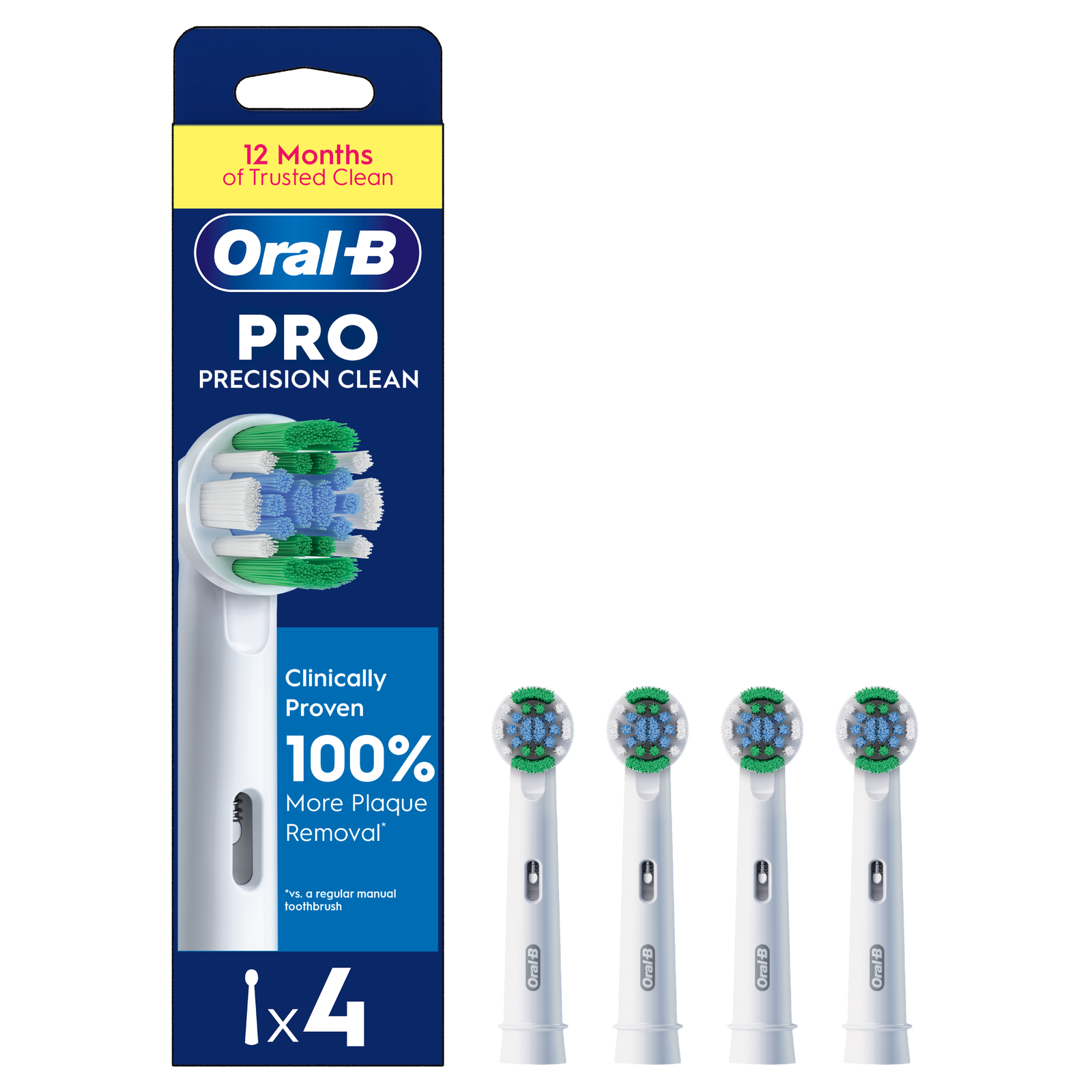 Oral-B Pro Precision Clean Toothbrush Heads White 4 Pack: retailer-supplied image