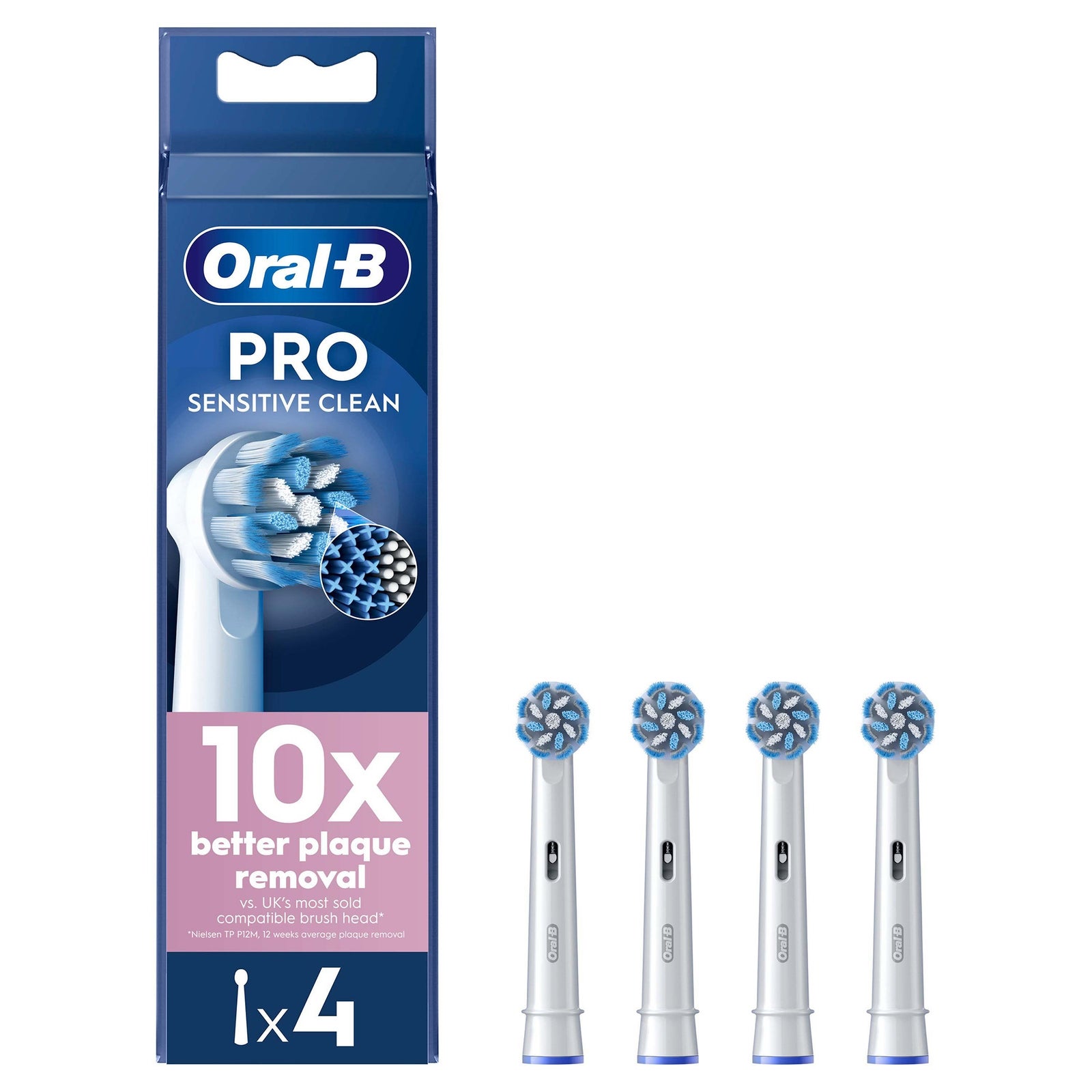 Oral-B Pro Sensitive Clean Toothbrush Heads 4 Pack White